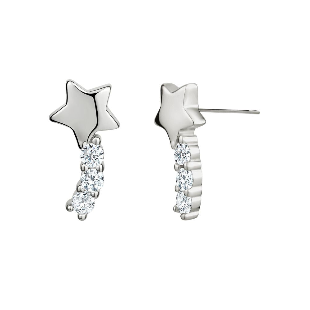 GL Creations- Sterling Silver Shooting Star CZ Earrings - Charming Charlie
