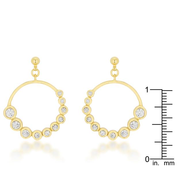 Golden Graduated Cubic Zirconia Circle Earrings - Charming Charlie
