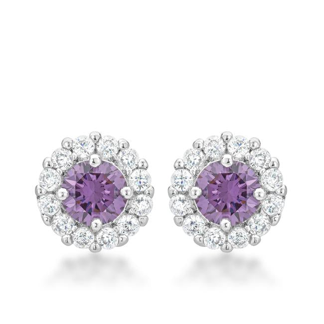 Bella Bridal Earrings in Purple - Charming Charlie