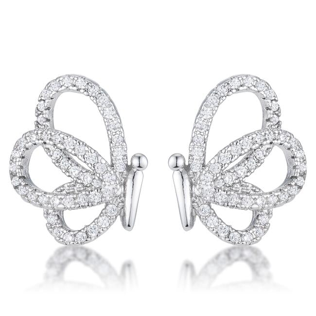 .45 Ct CZ Butterfly Stud Earrings - Charming Charlie