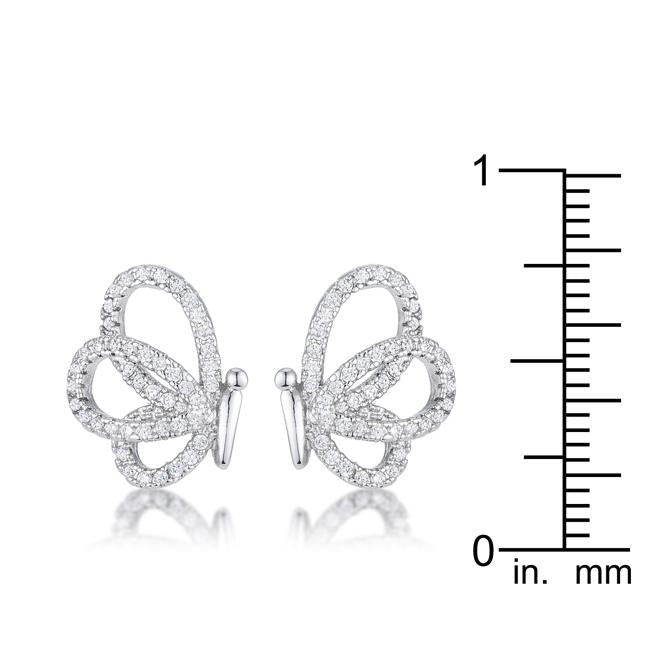 .45 Ct CZ Butterfly Stud Earrings - Charming Charlie