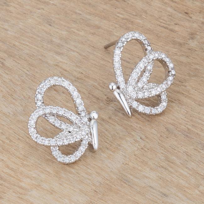 .45 Ct CZ Butterfly Stud Earrings - Charming Charlie