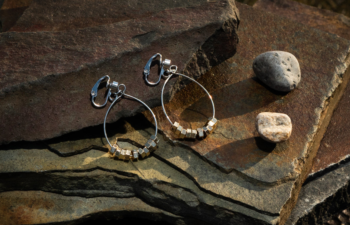 Multi Metal Tear Drop Clip On Earring - Charming Charlie