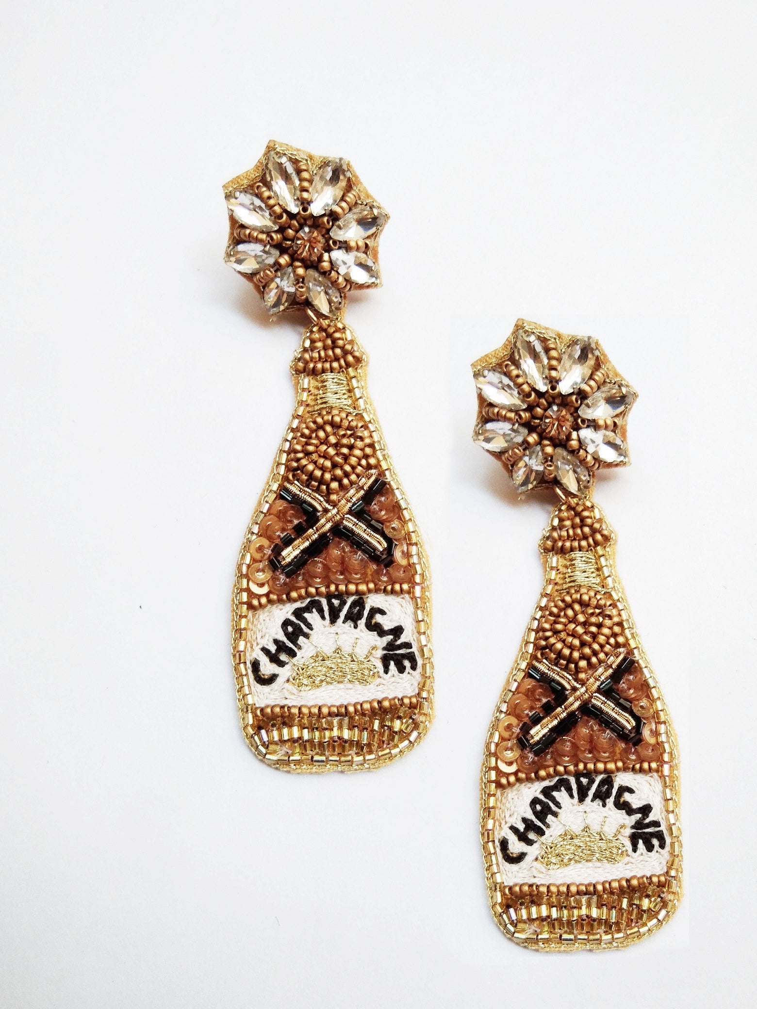 Novelty Champagne Bottle Beaded Earring - Charming Charlie