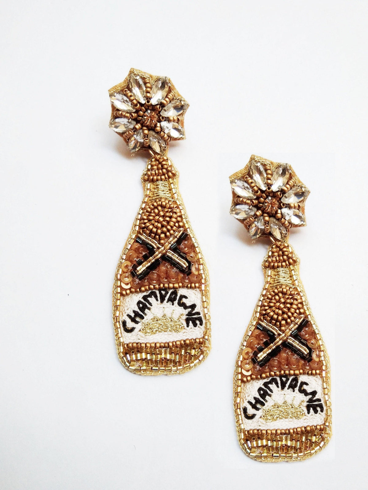 Novelty Champagne Bottle Beaded Earring - Charming Charlie