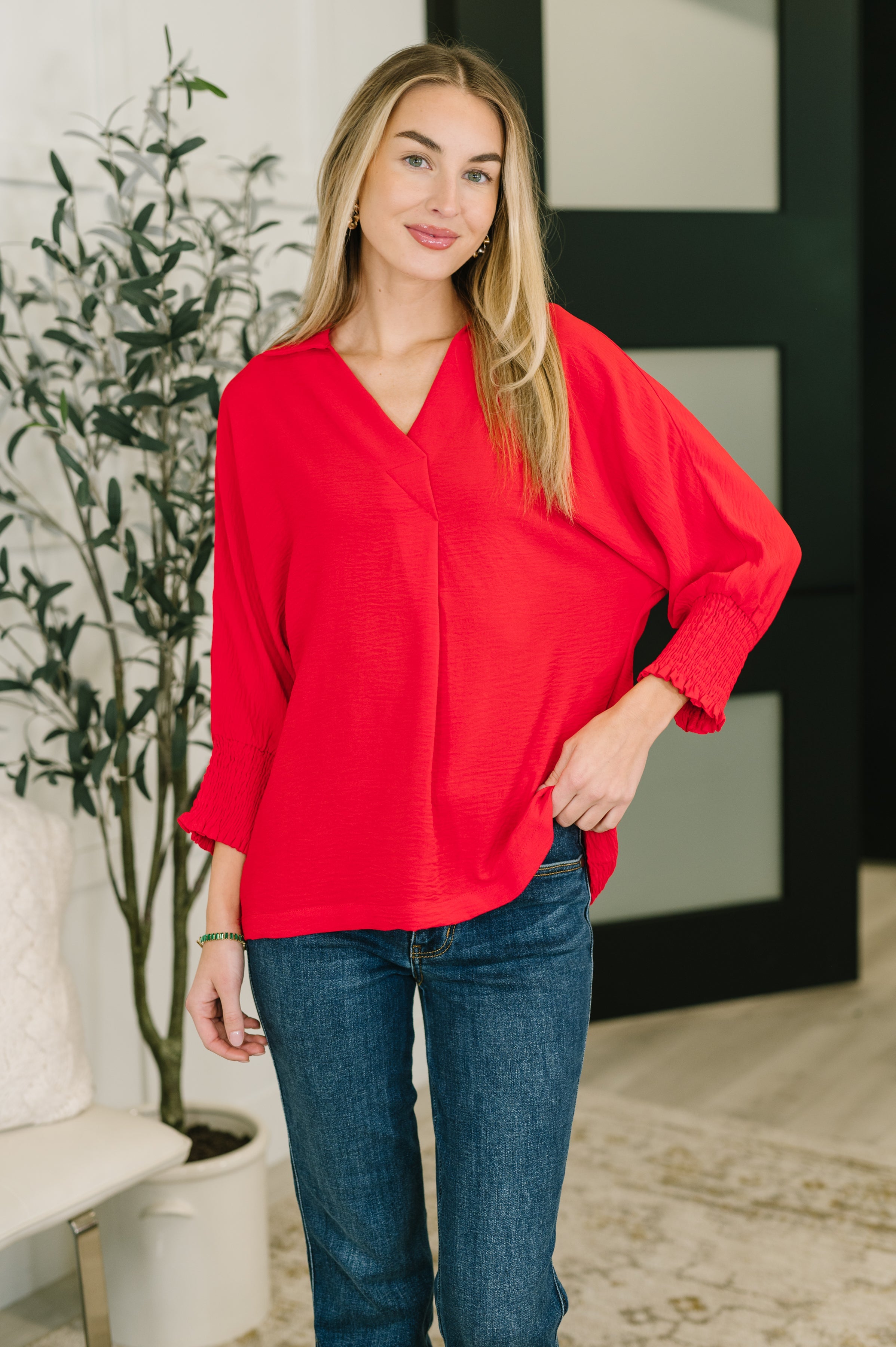 Easy Essence V-Neck Oversized Tunic Top - Charming Charlie