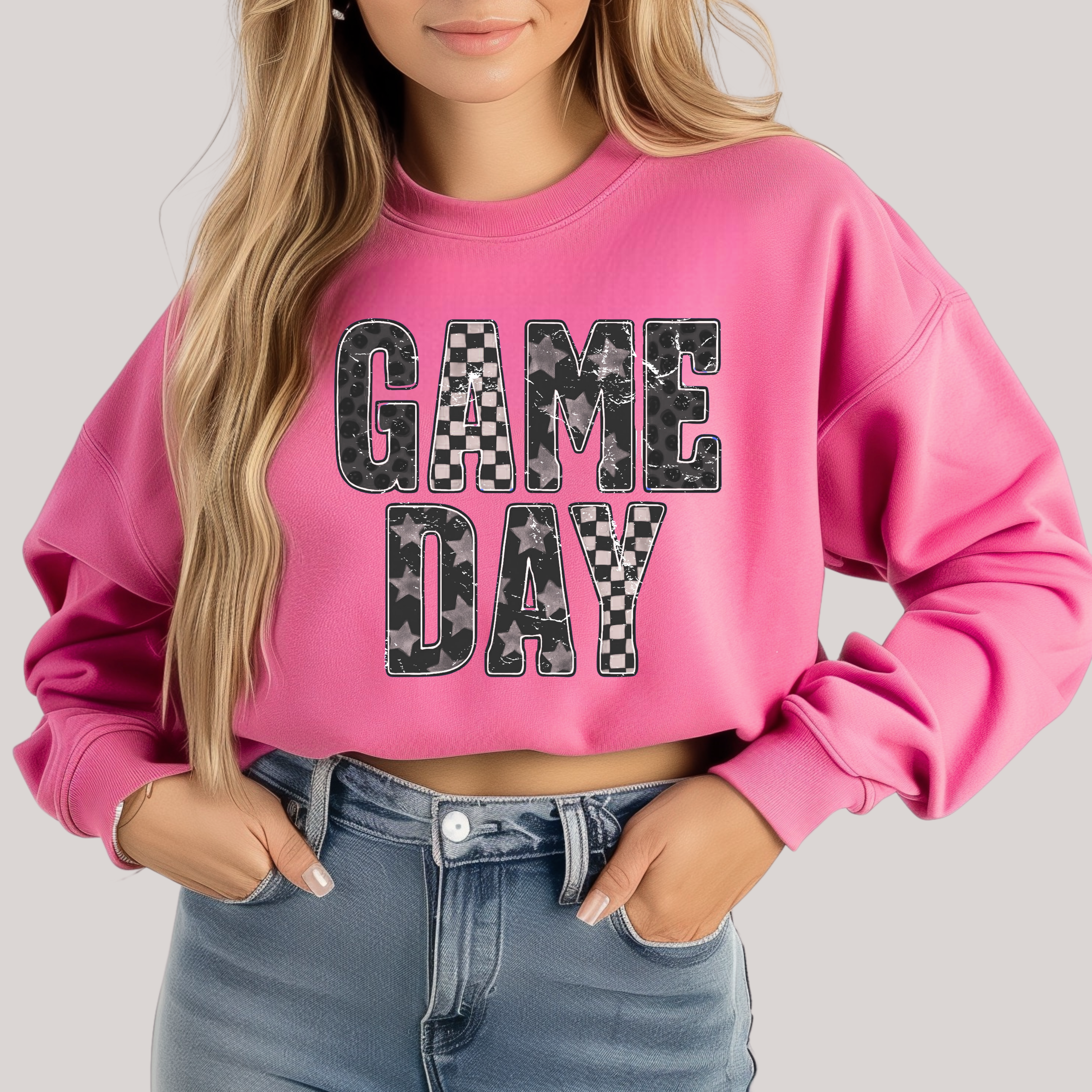 Edgy Gameday in Pink Sweatshirt - Charming Charlie