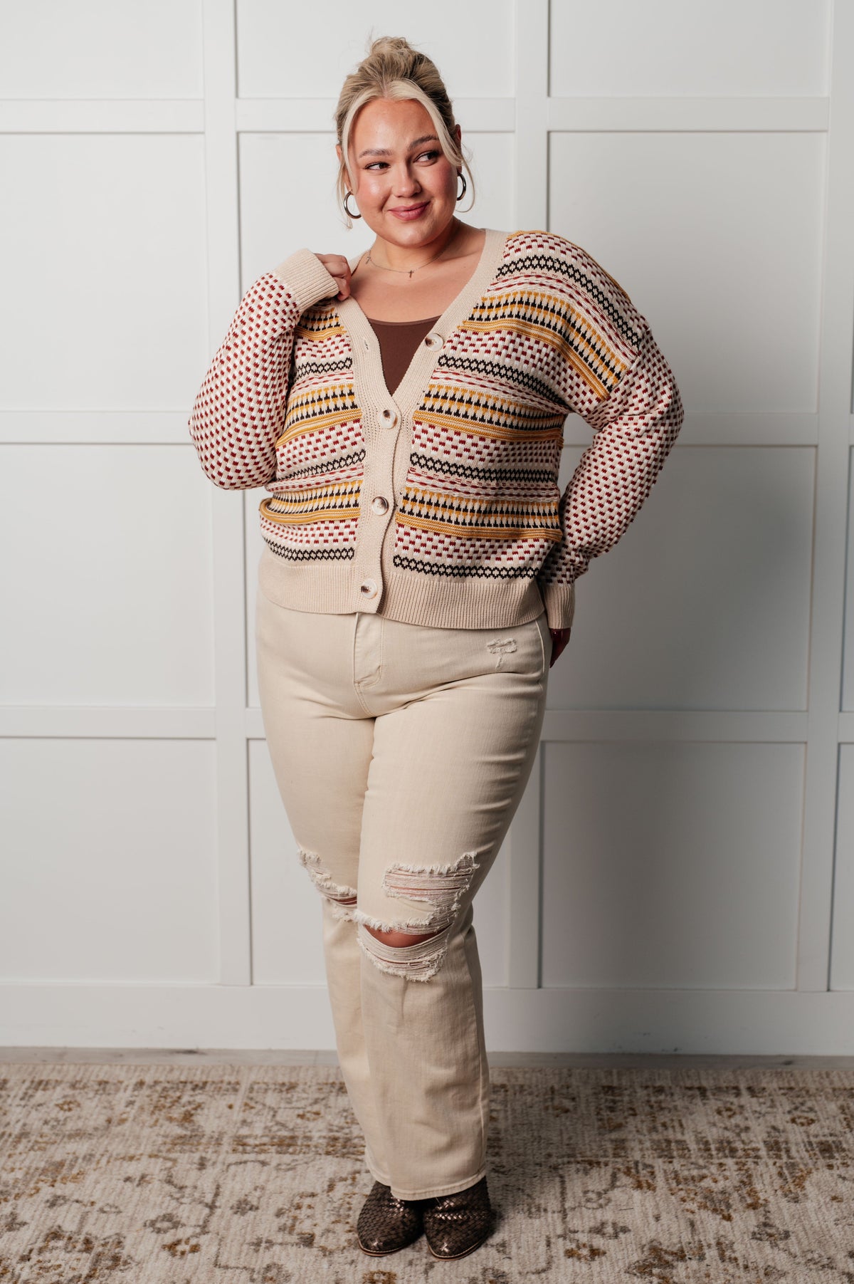 Effortless Elements Striped Cardigan - Charming Charlie