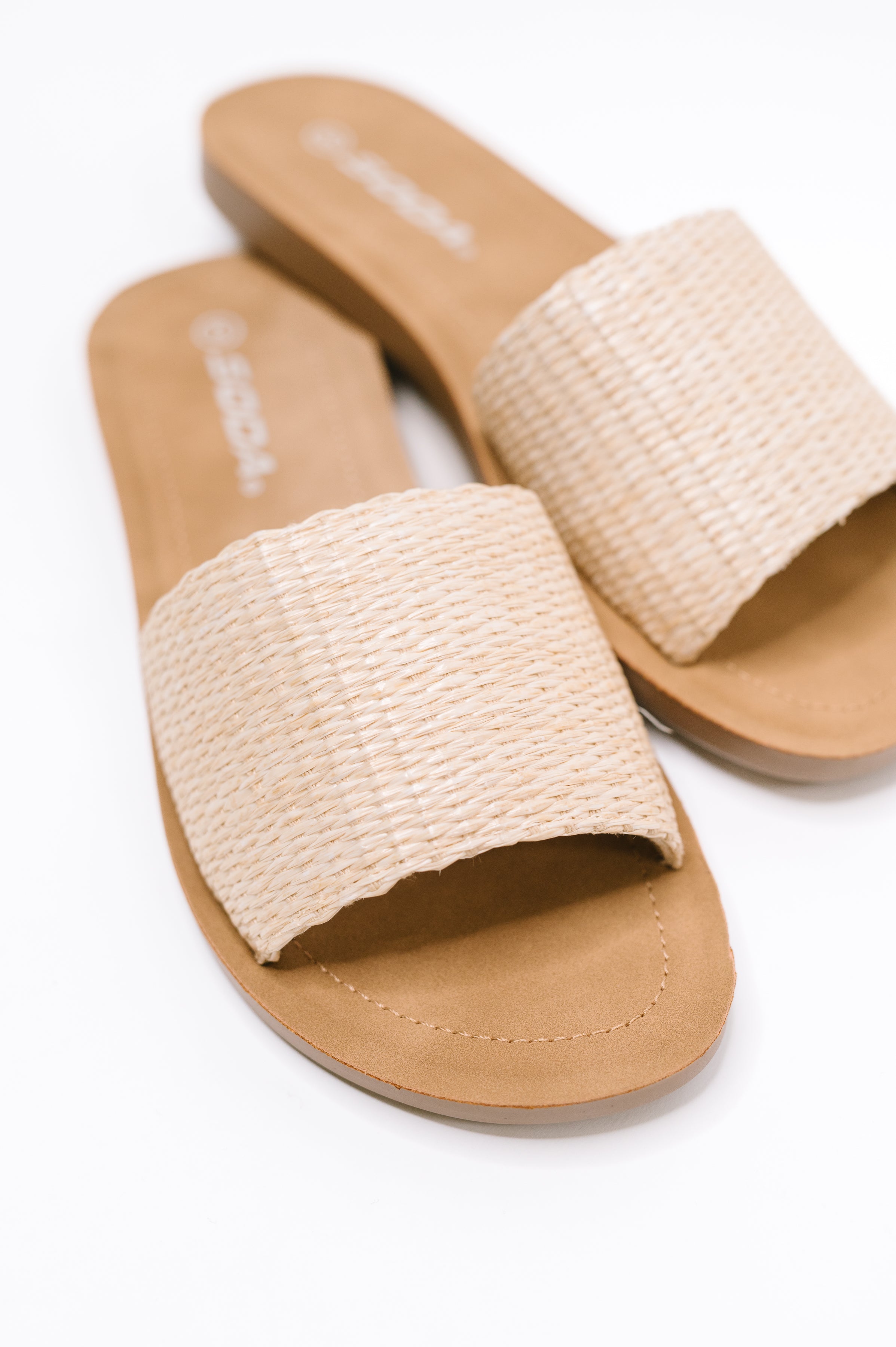 Efron Raffia Woven Slip On Sandal in Bone - Charming Charlie
