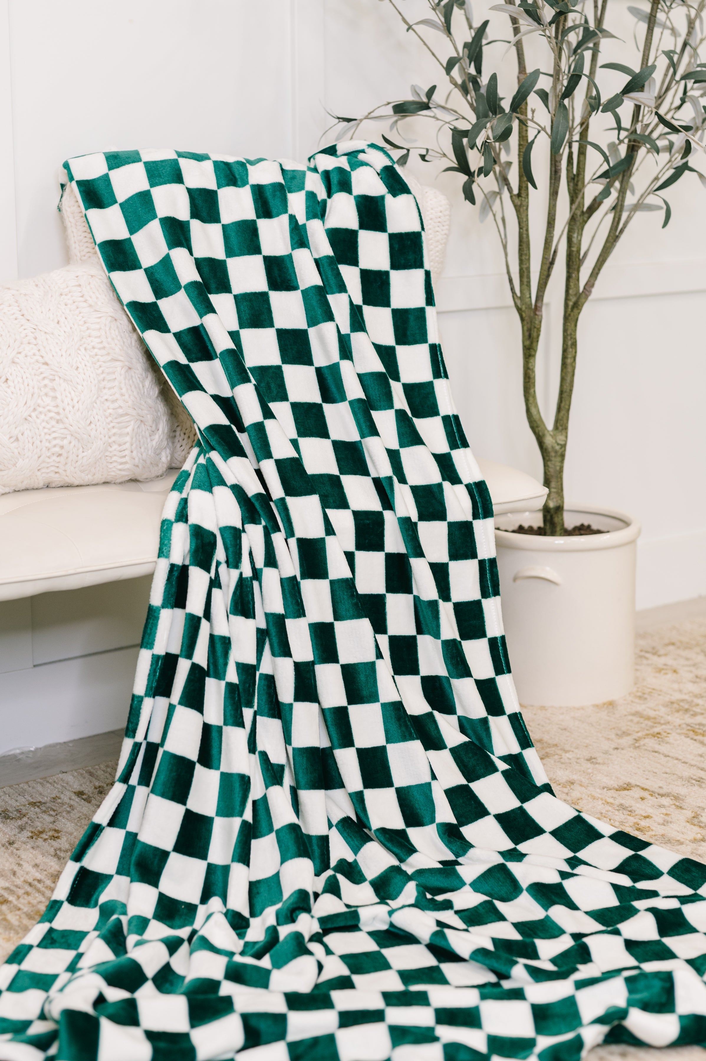 Emerald City Checkered Blanket - Charming Charlie