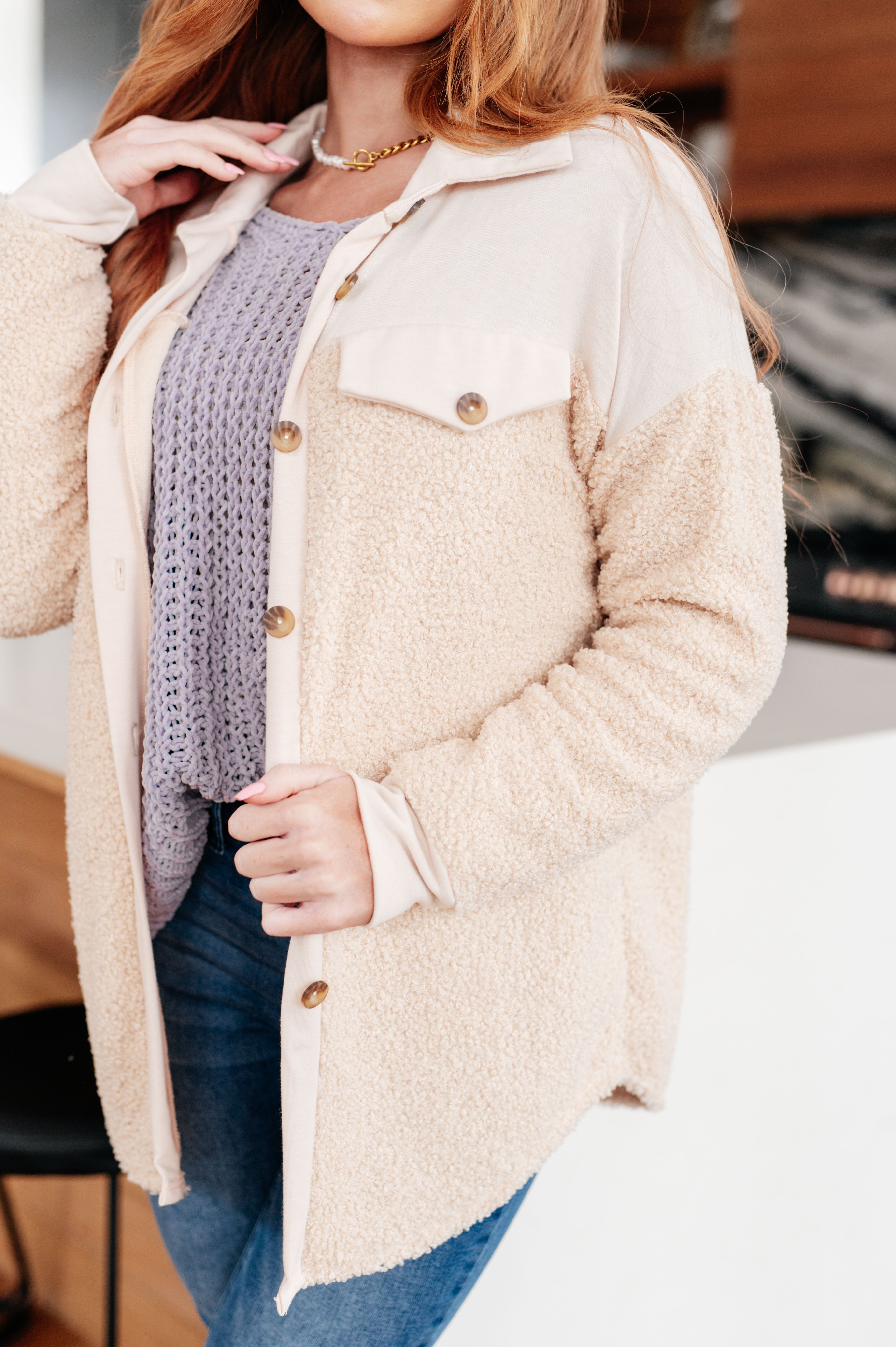 Endless Potential Sherpa Shacket - Charming Charlie