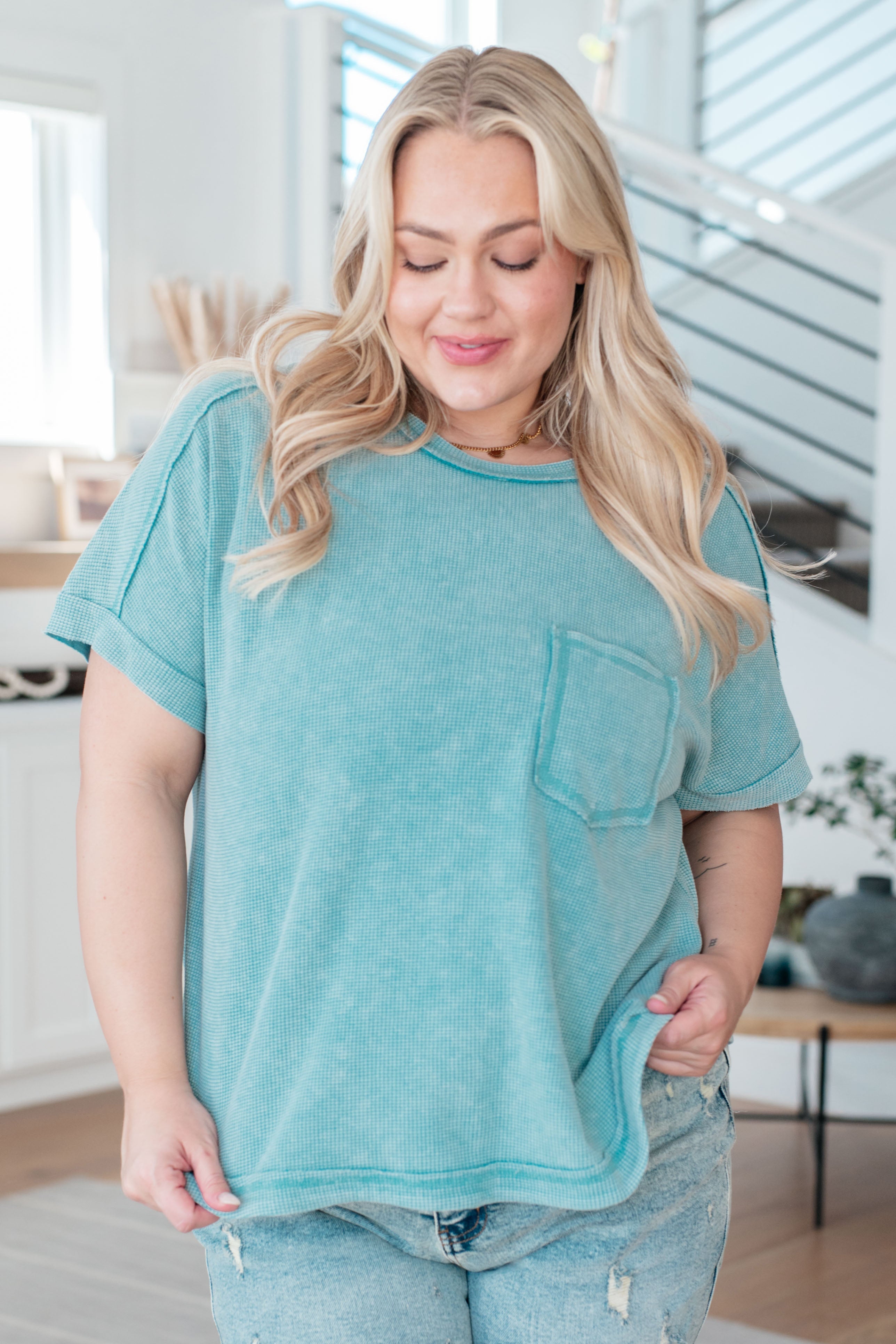 End of Beginning Mineral Wash Top - Charming Charlie