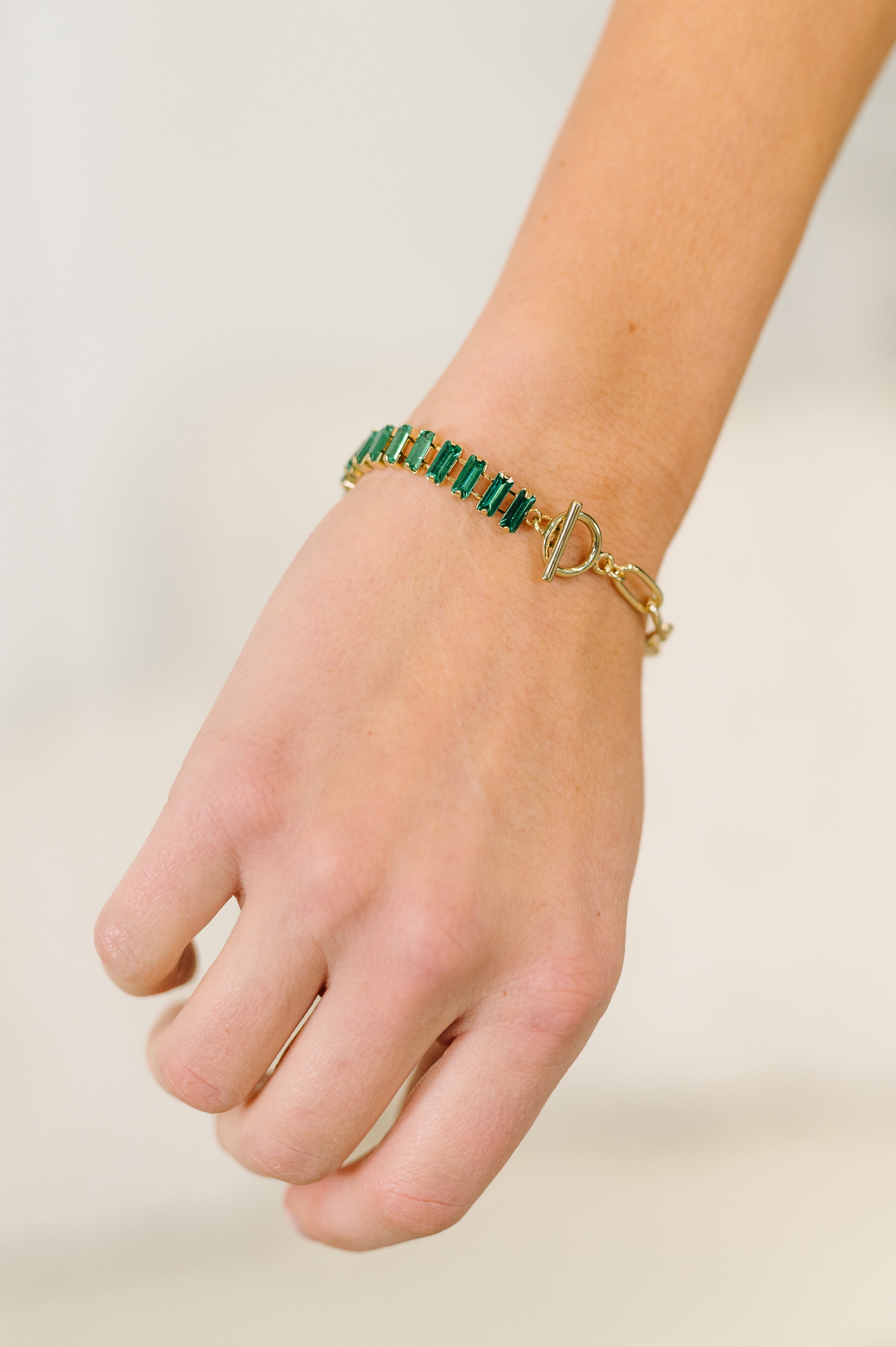 Esmeralda Toggle Bracelet in Green - Charming Charlie