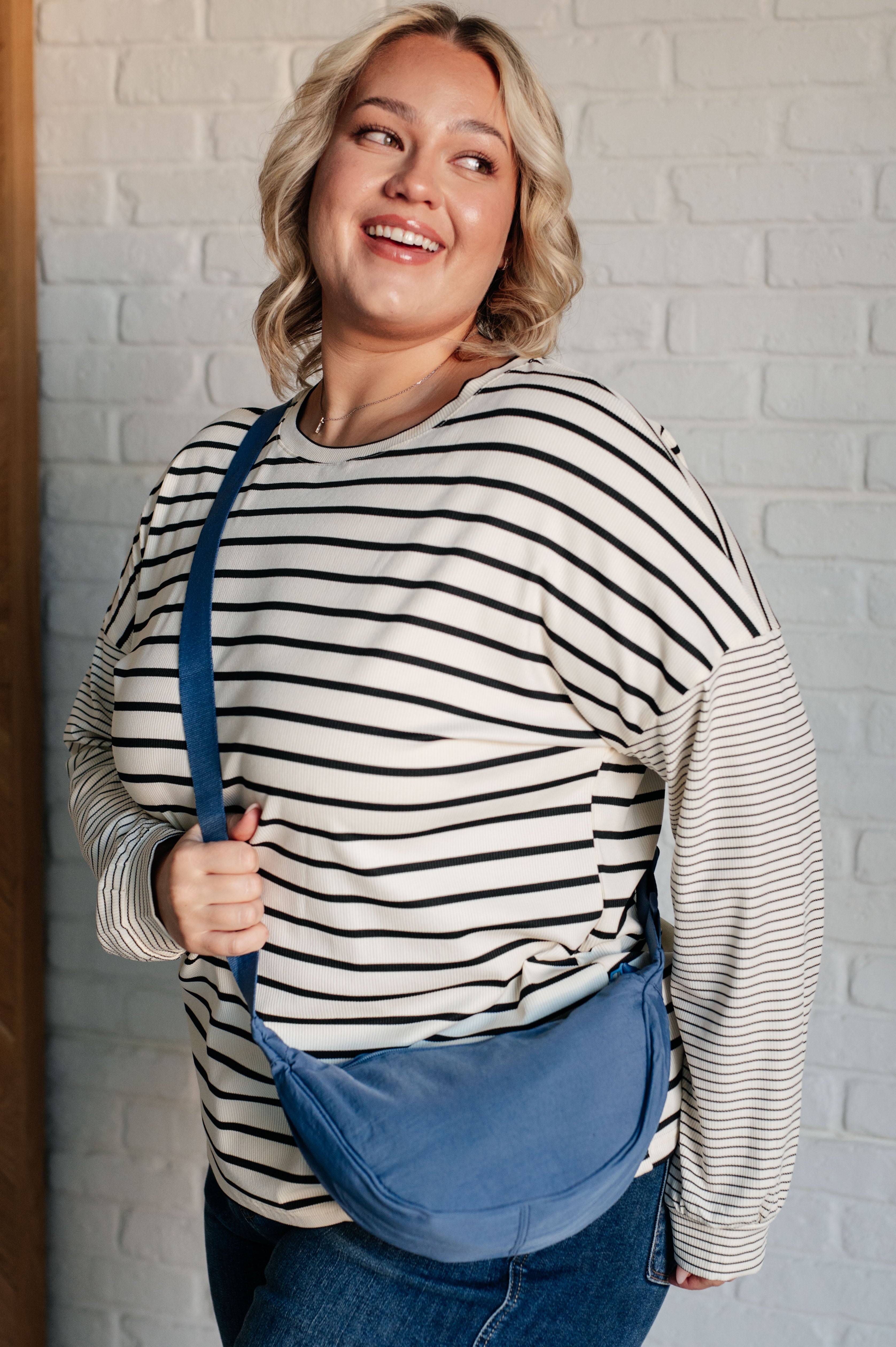 Essentially Everything Round Mini Crossbody Bag in Dusty Blue - Charming Charlie