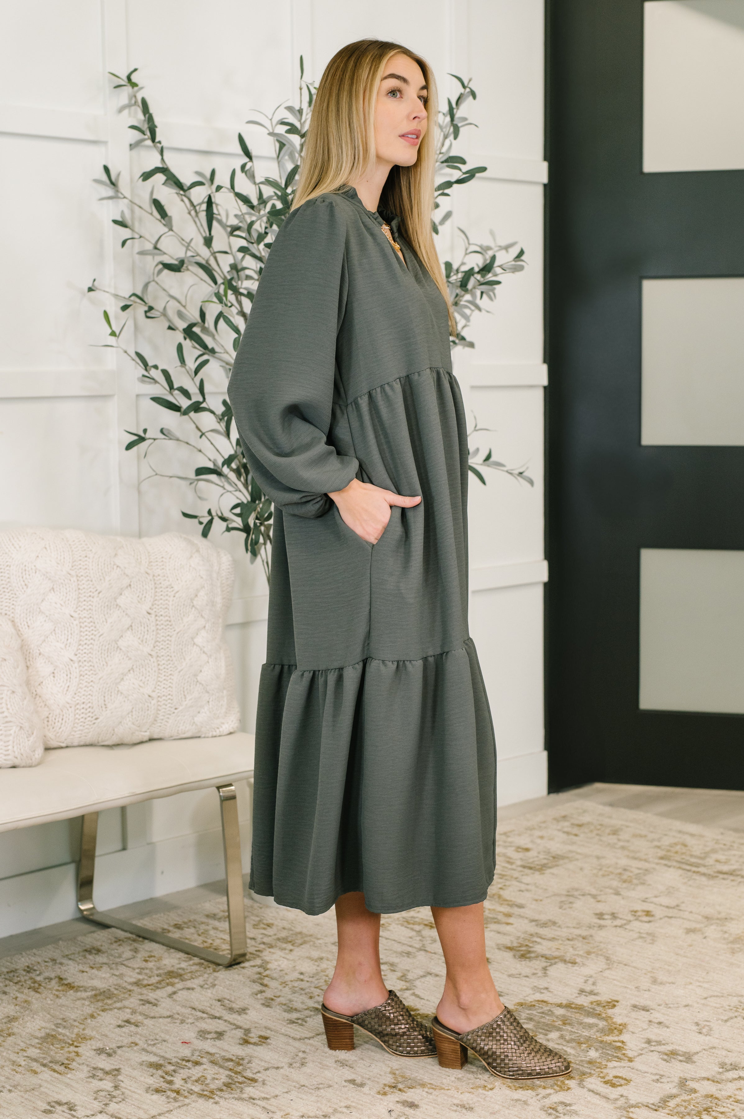 Every Single Touch V-Neck Tiered Dress - Charming Charlie