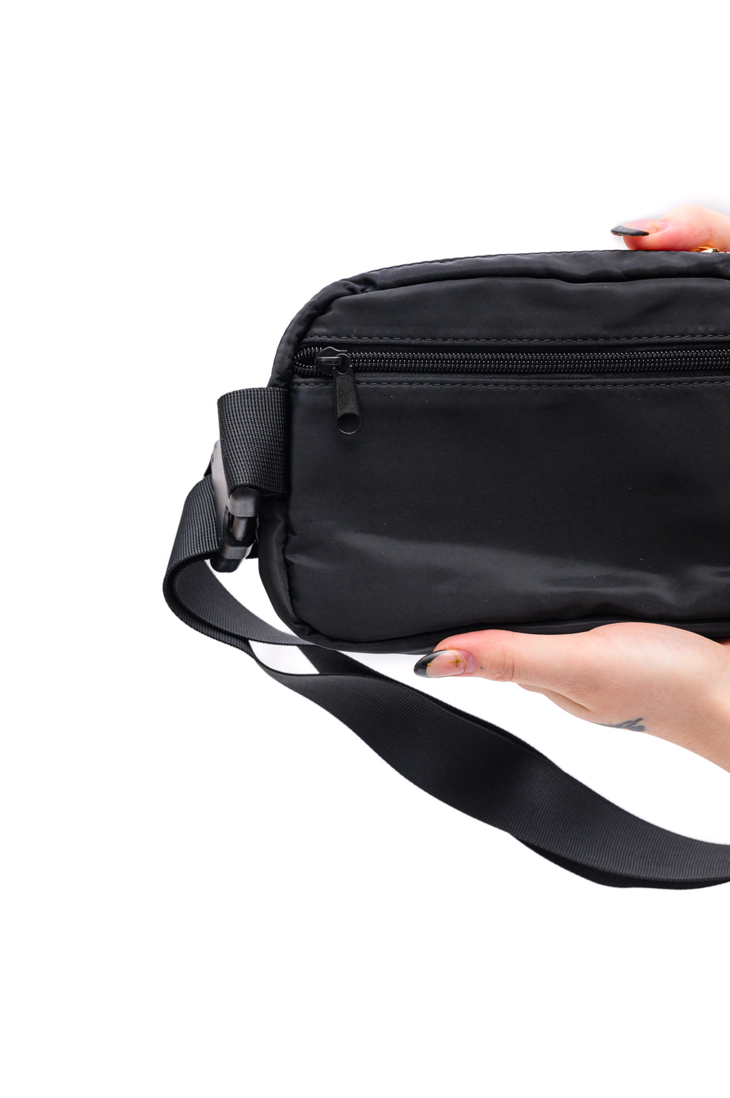 Everywhere I Go Crossbody Belt Bag in Black - Charming Charlie