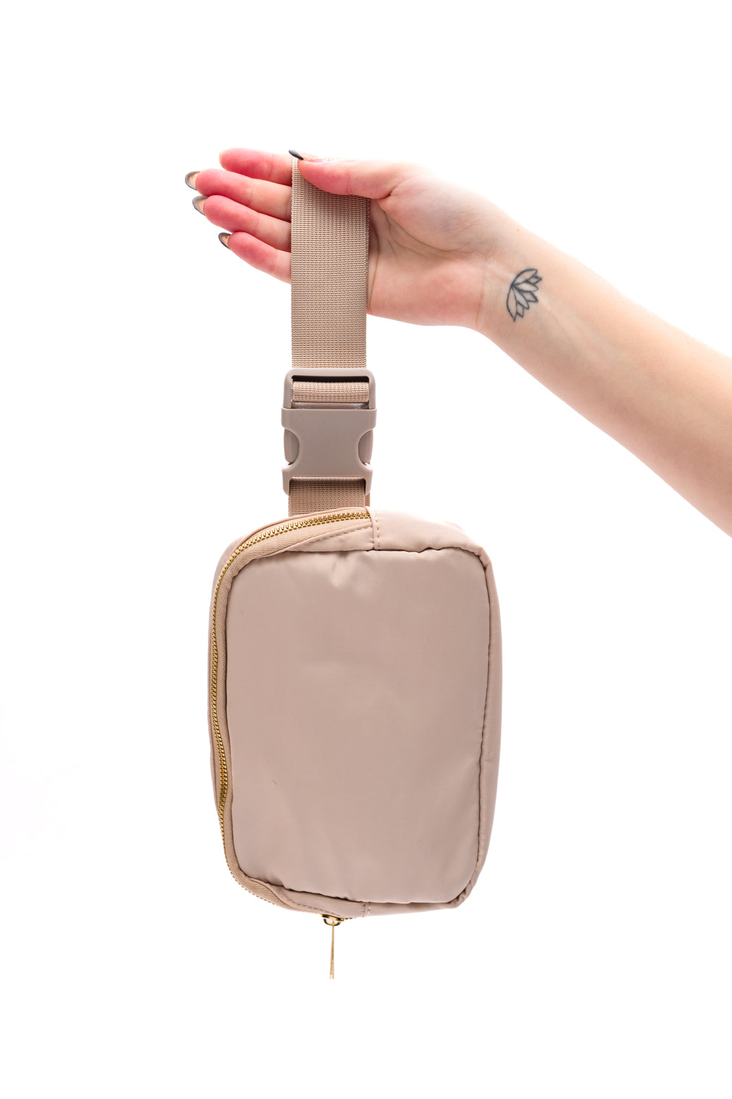 Everywhere I Go Crossbody Belt Bag in Khaki - Charming Charlie