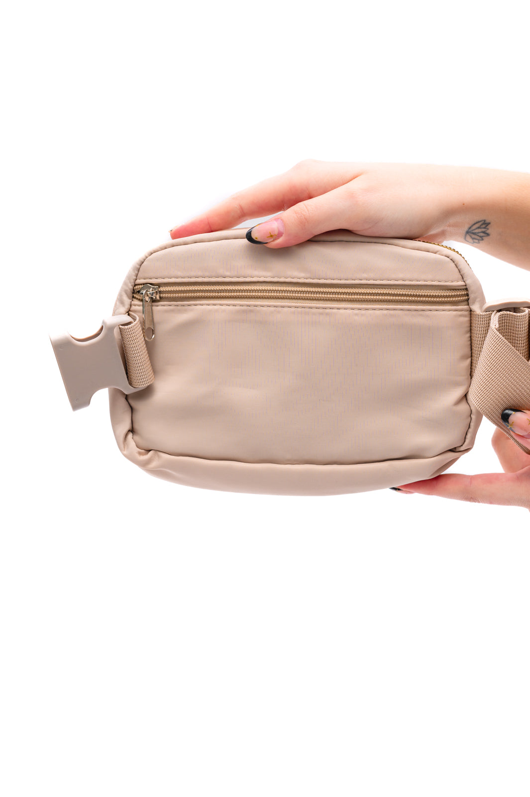 Everywhere I Go Crossbody Belt Bag in Khaki - Charming Charlie