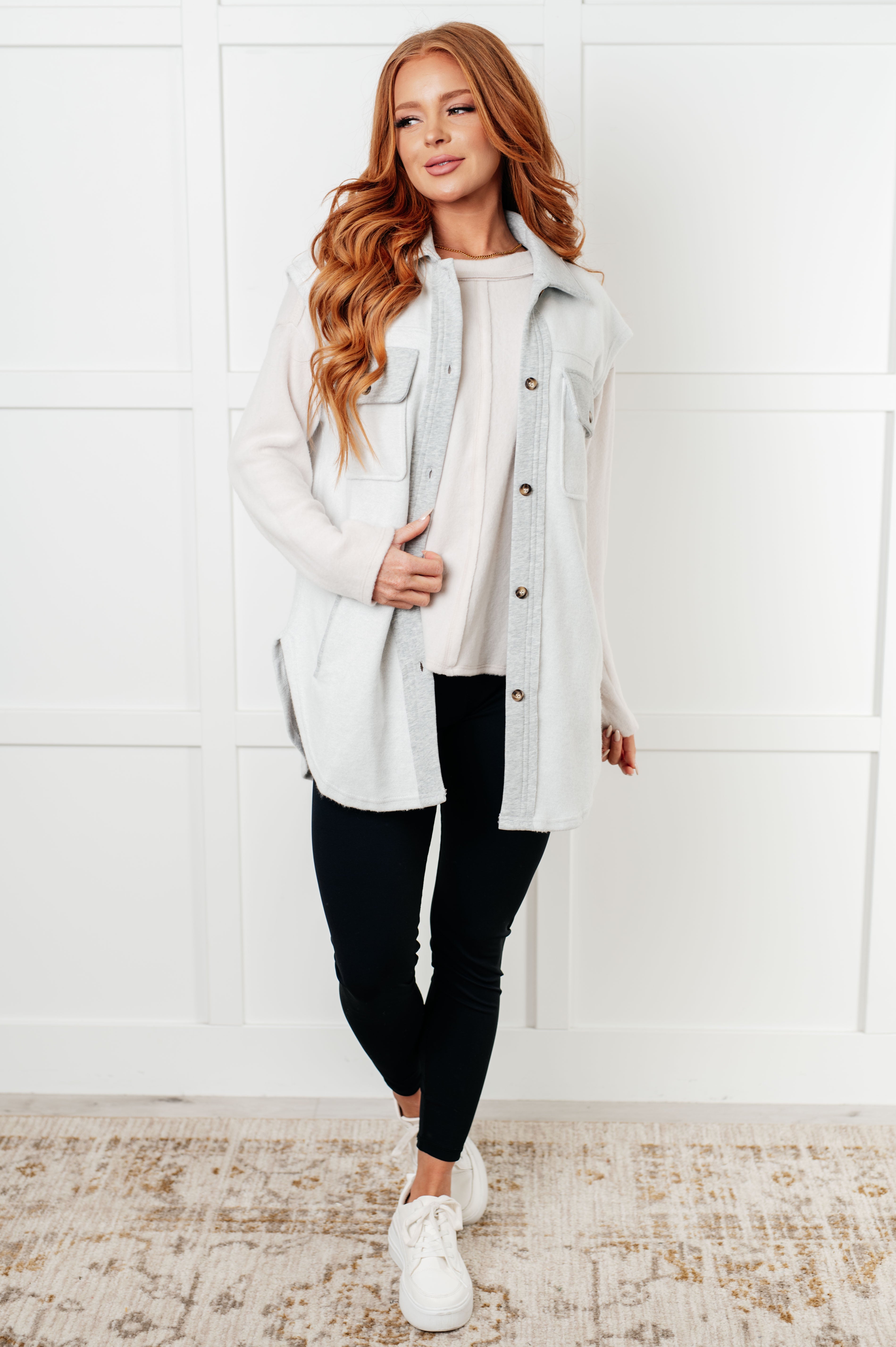 Simple Silhouette Brushed Hacci Sweater in Sand Beige - Charming Charlie