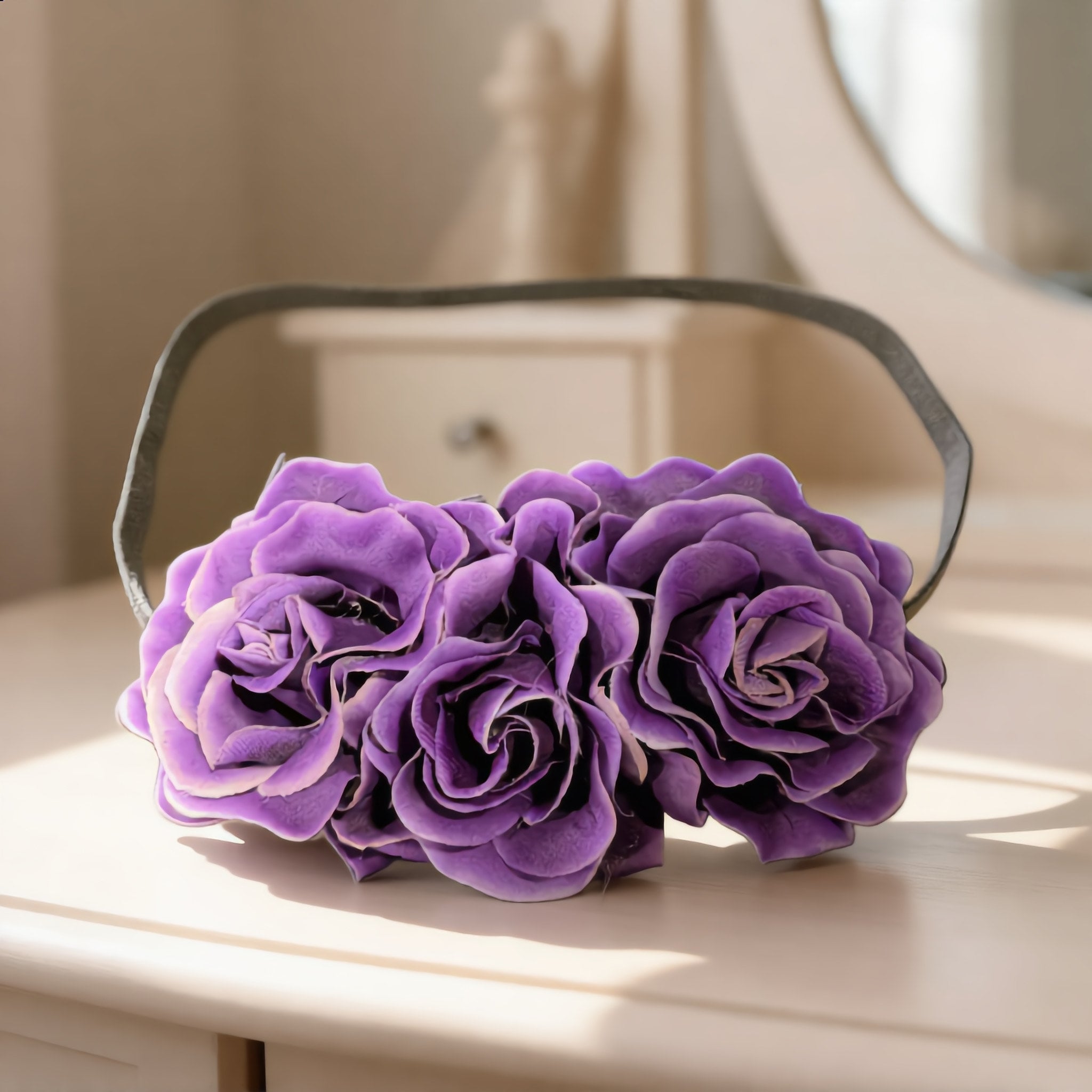 Purple Artificial Flower Headband - Charming Charlie