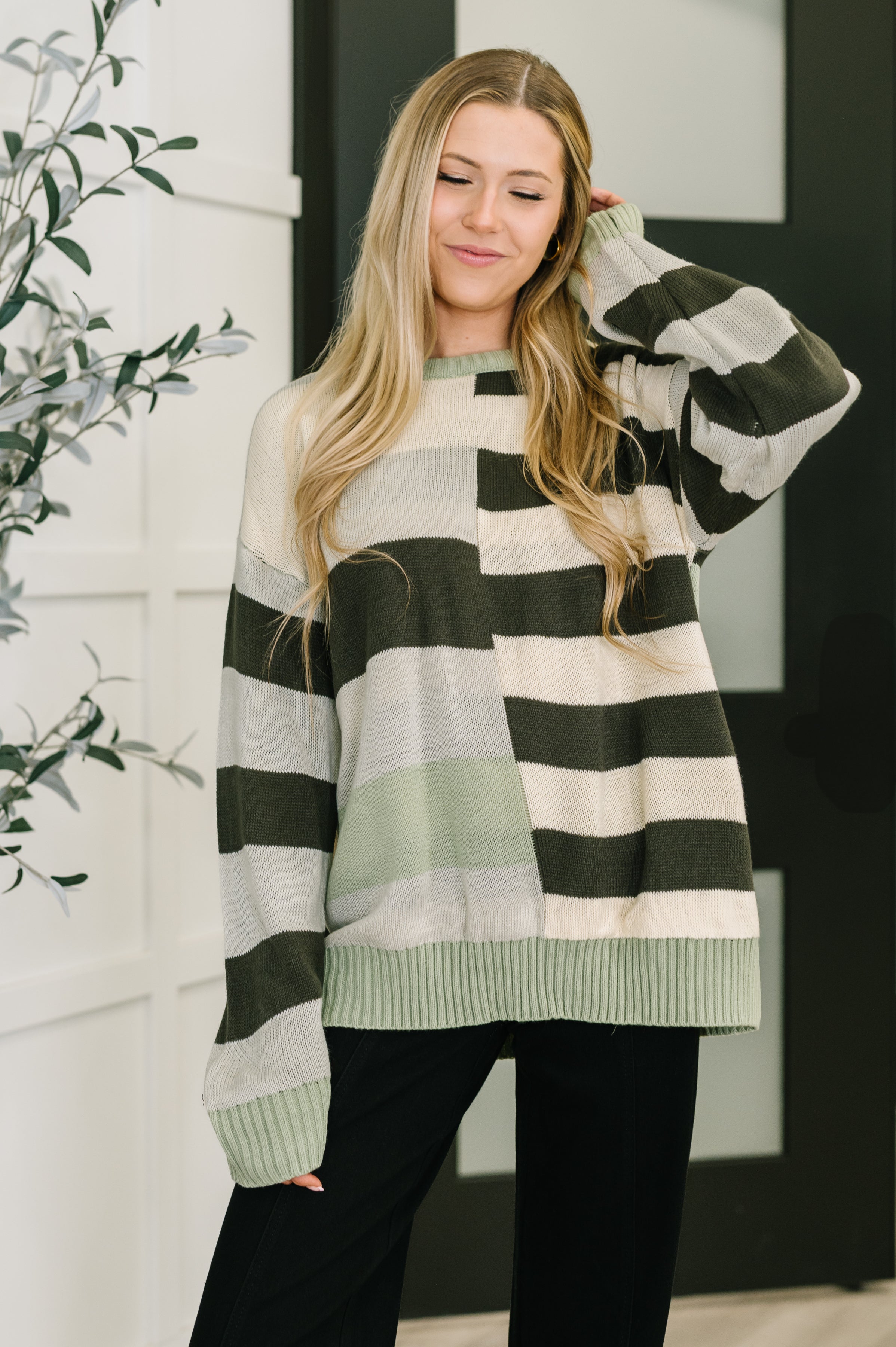Fall Into Us Color Block Knit Pullover - Charming Charlie