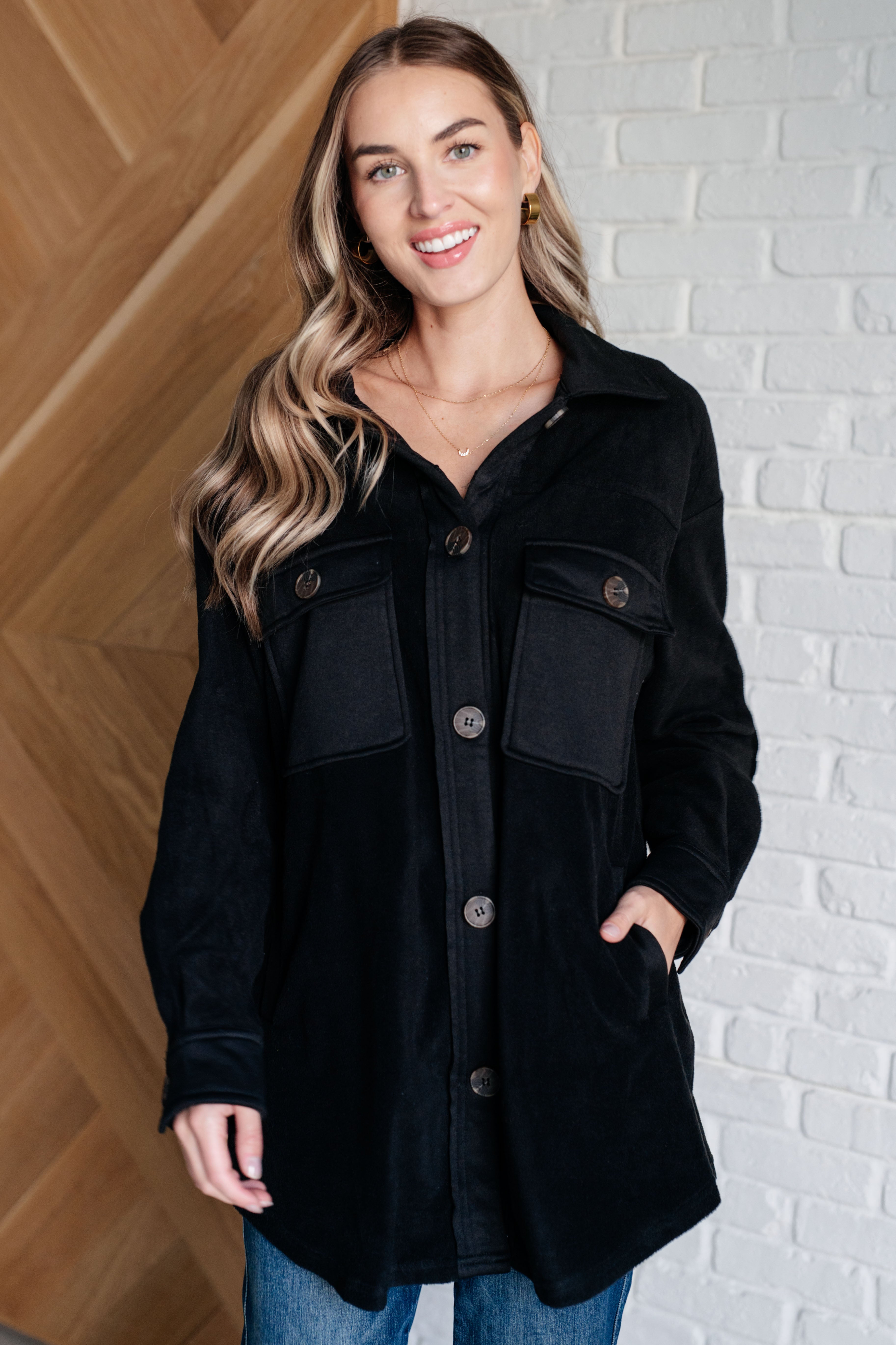 Fantastic in Fleece Jacket in Black - Charming Charlie