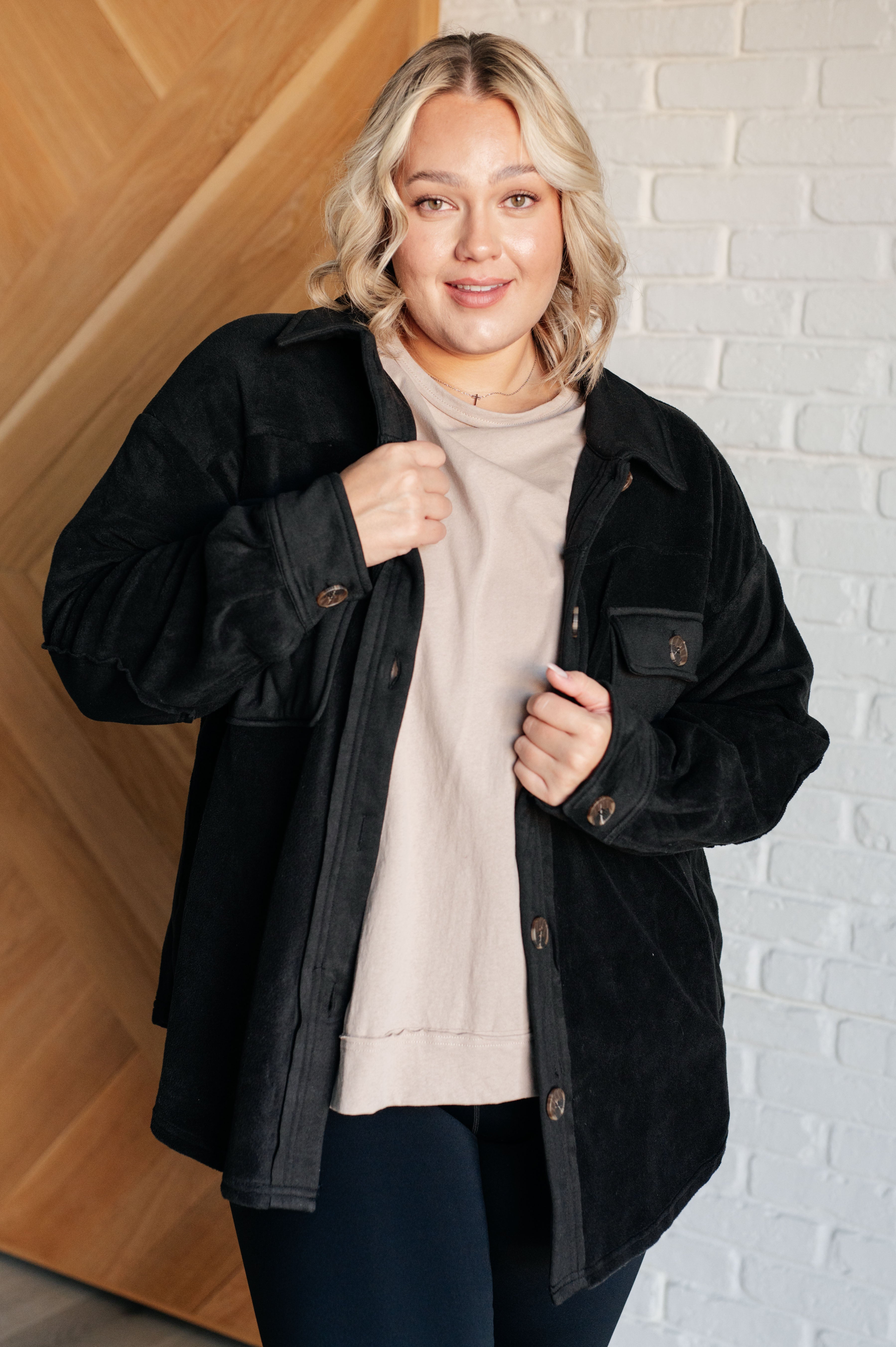 Fantastic in Fleece Jacket in Black - Charming Charlie