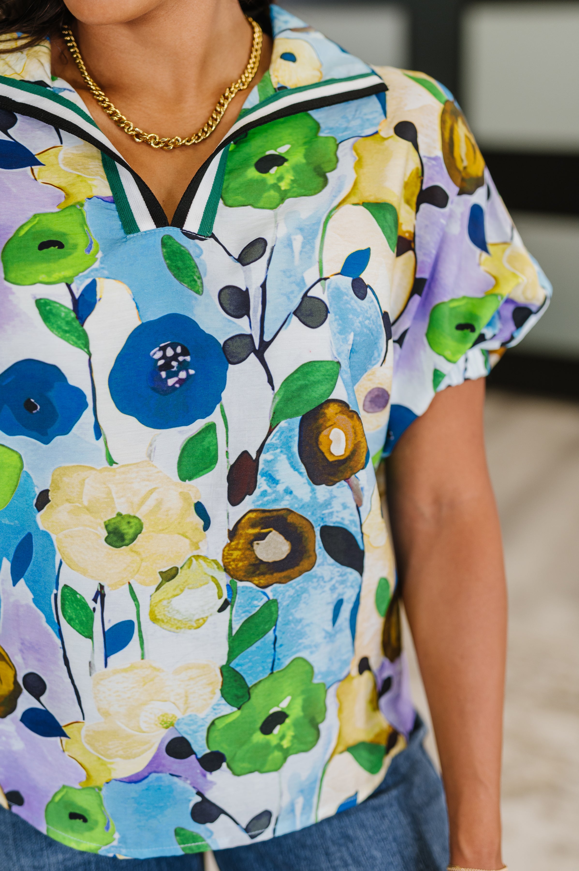 Fielding Questions Floral Top - Charming Charlie