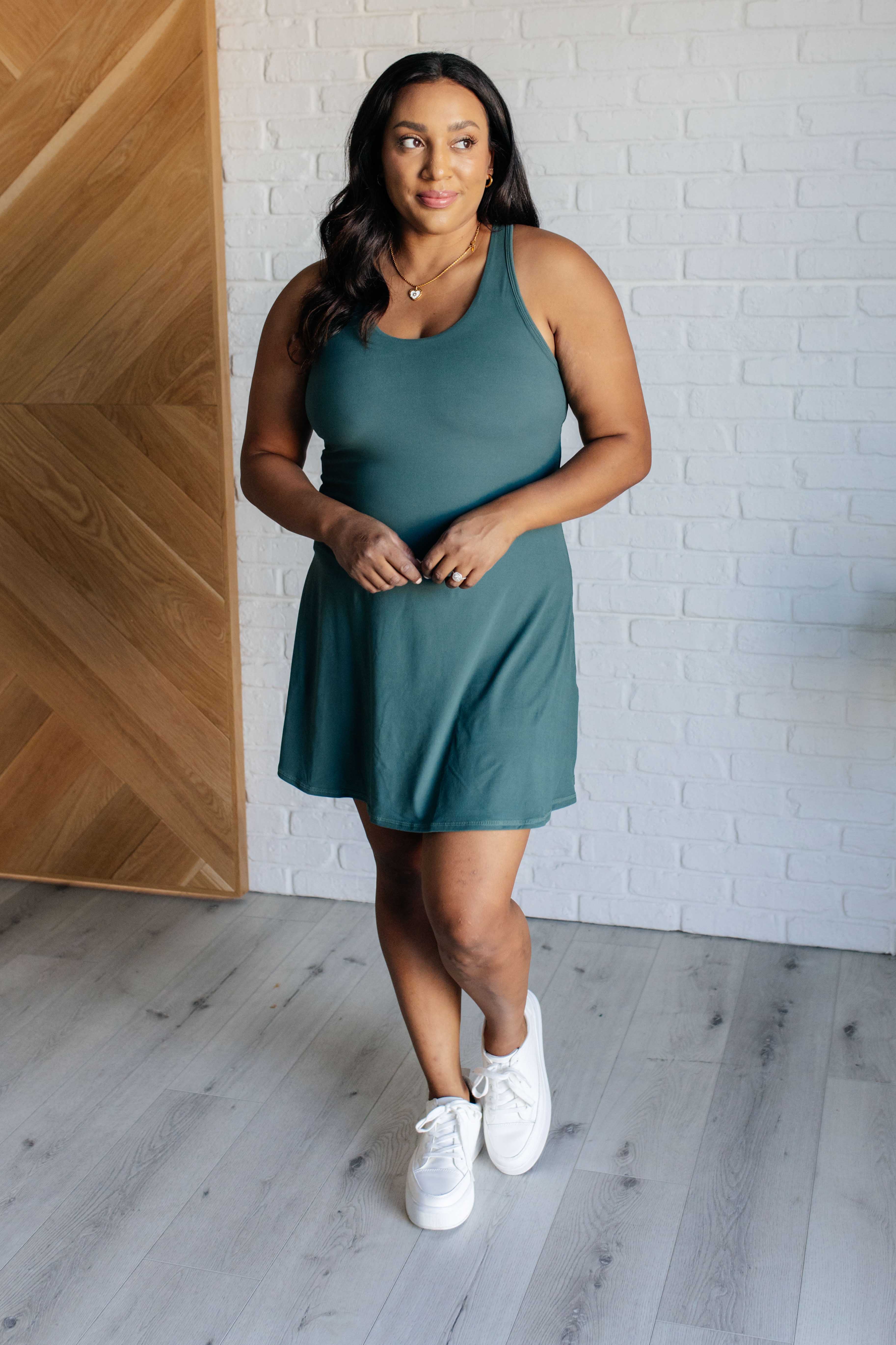 First Serve Dress in Everglade Green - Charming Charlie