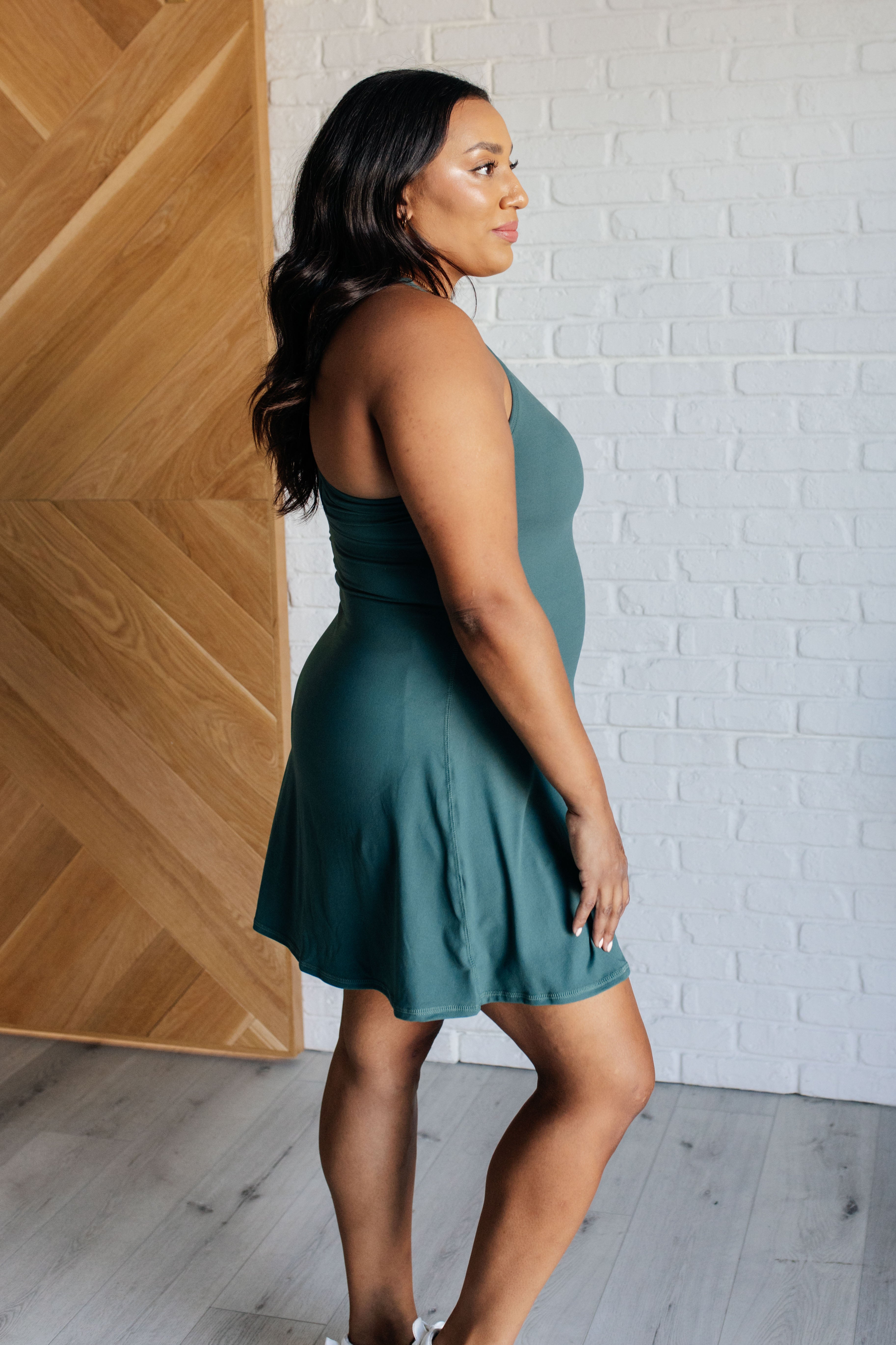 First Serve Dress in Everglade Green - Charming Charlie