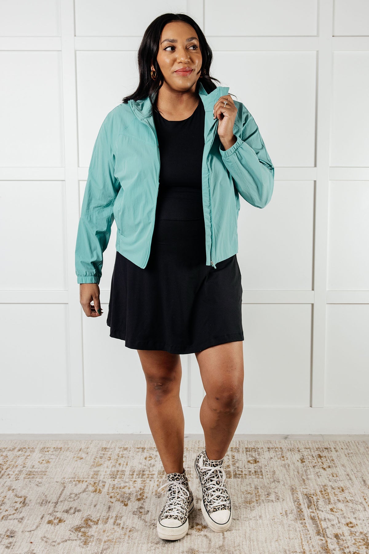 Fit Happens Nylon Tennis Jacket in Tidal Wave - Charming Charlie