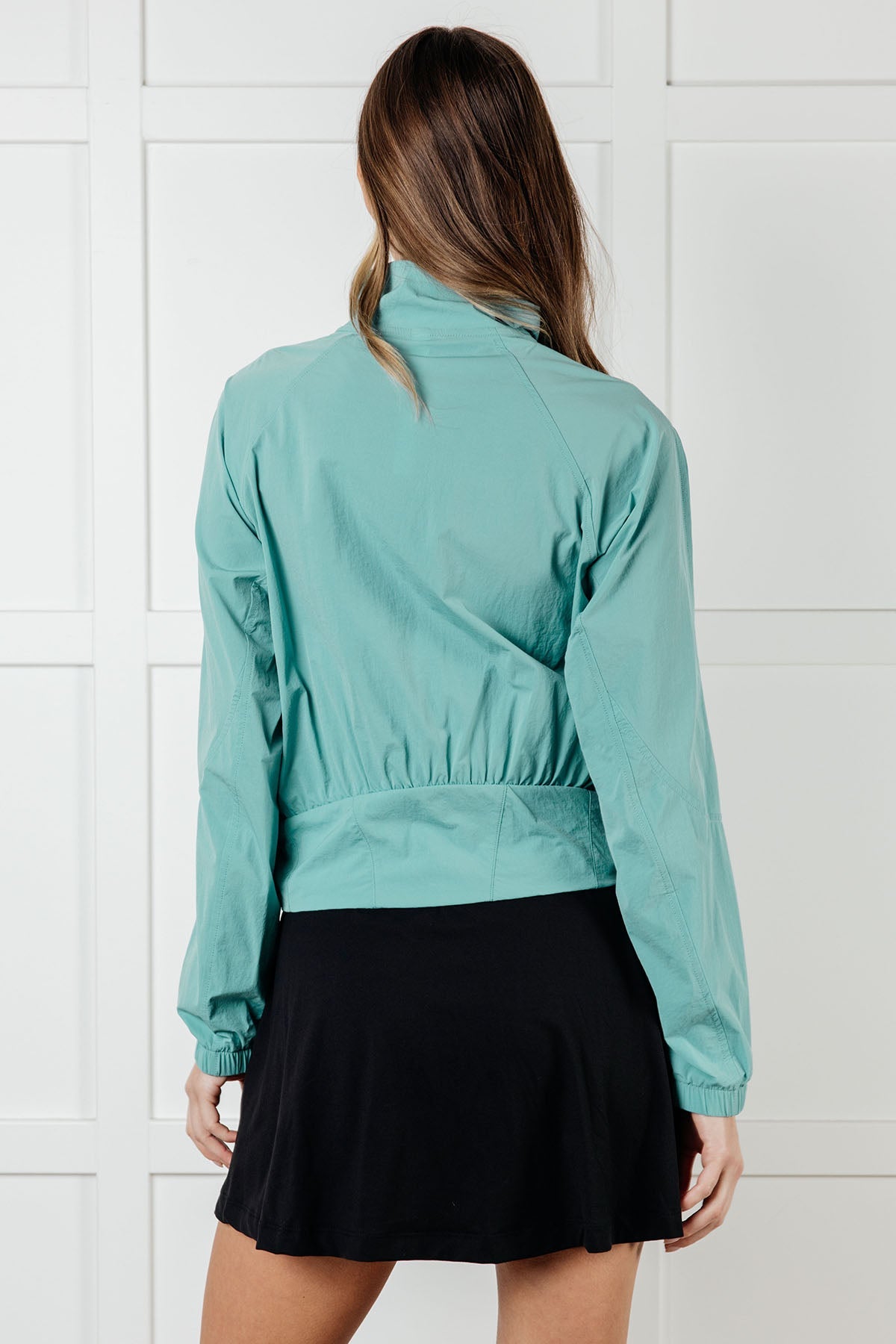 Fit Happens Nylon Tennis Jacket in Tidal Wave - Charming Charlie