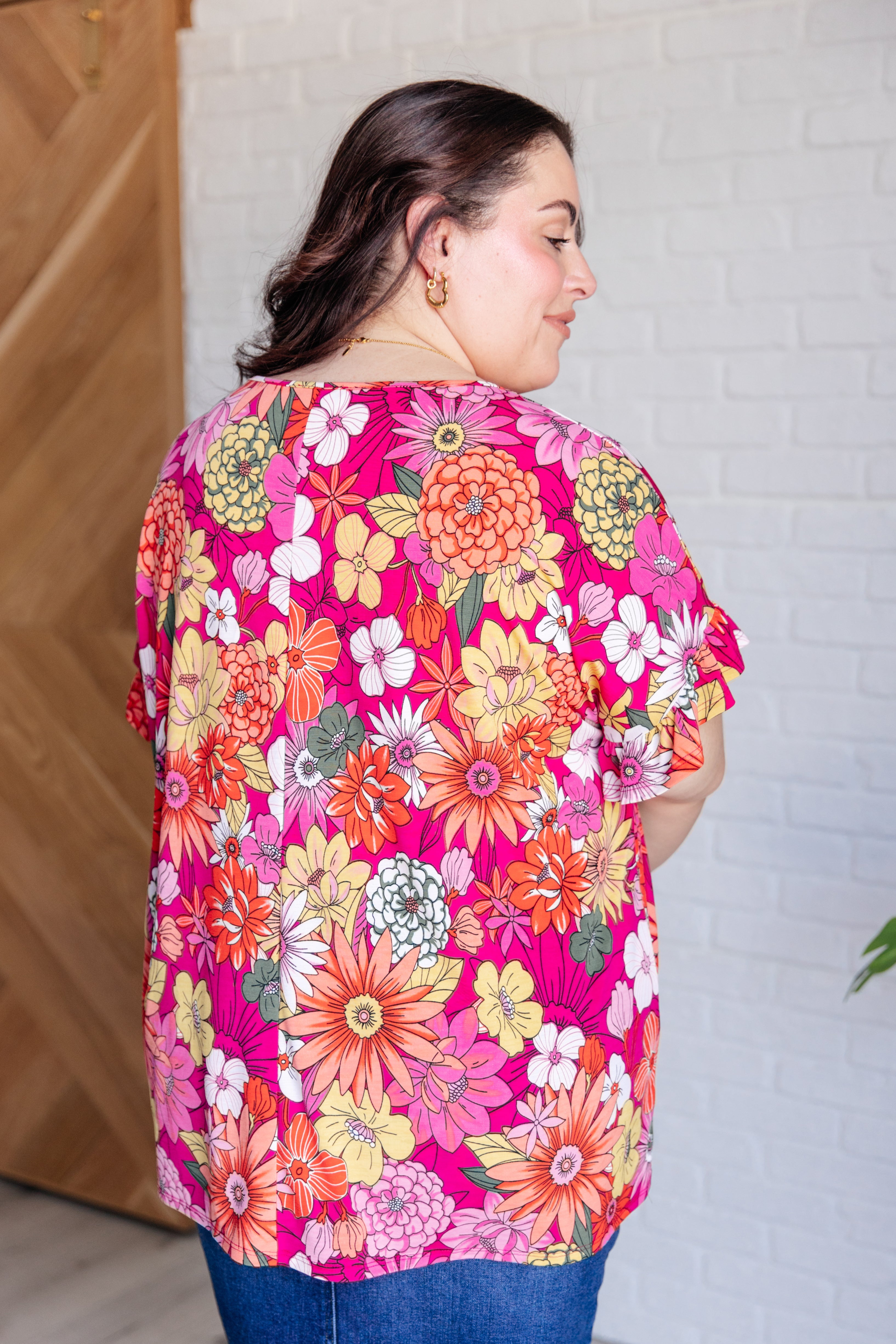 Flit About Floral Top in Pink - Charming Charlie
