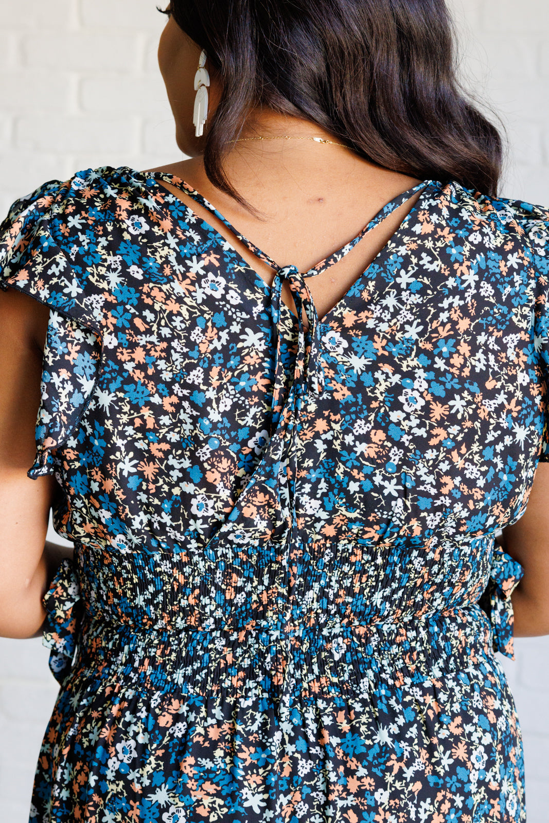 Flutter of Florals V-Neck Crop and Skirt Set - Charming Charlie
