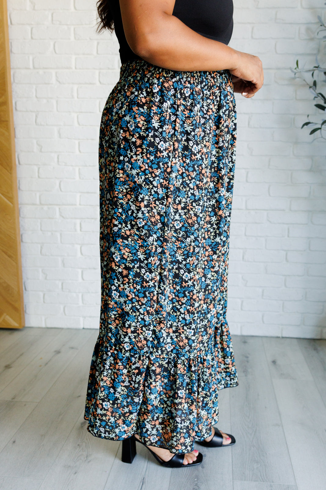Flutter of Florals V-Neck Crop and Skirt Set - Charming Charlie