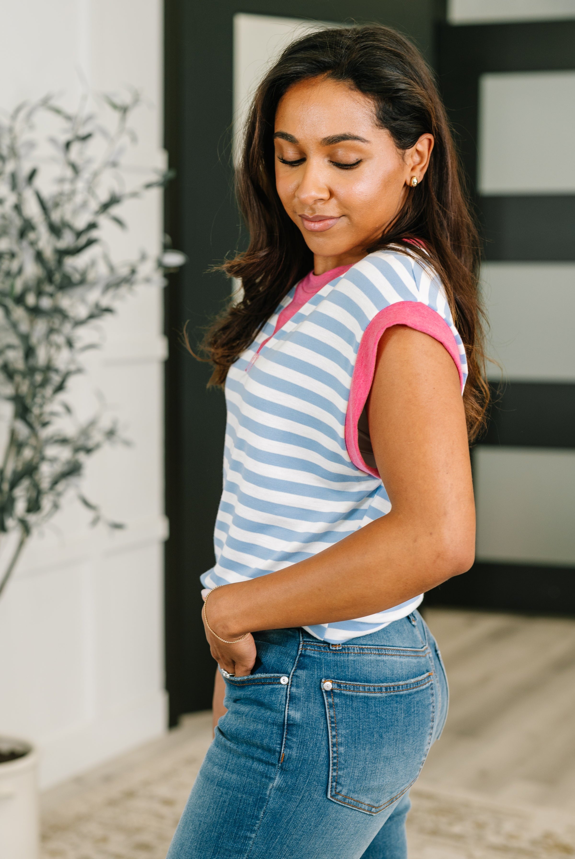 Following Through Color Block Muscle Tee - Charming Charlie