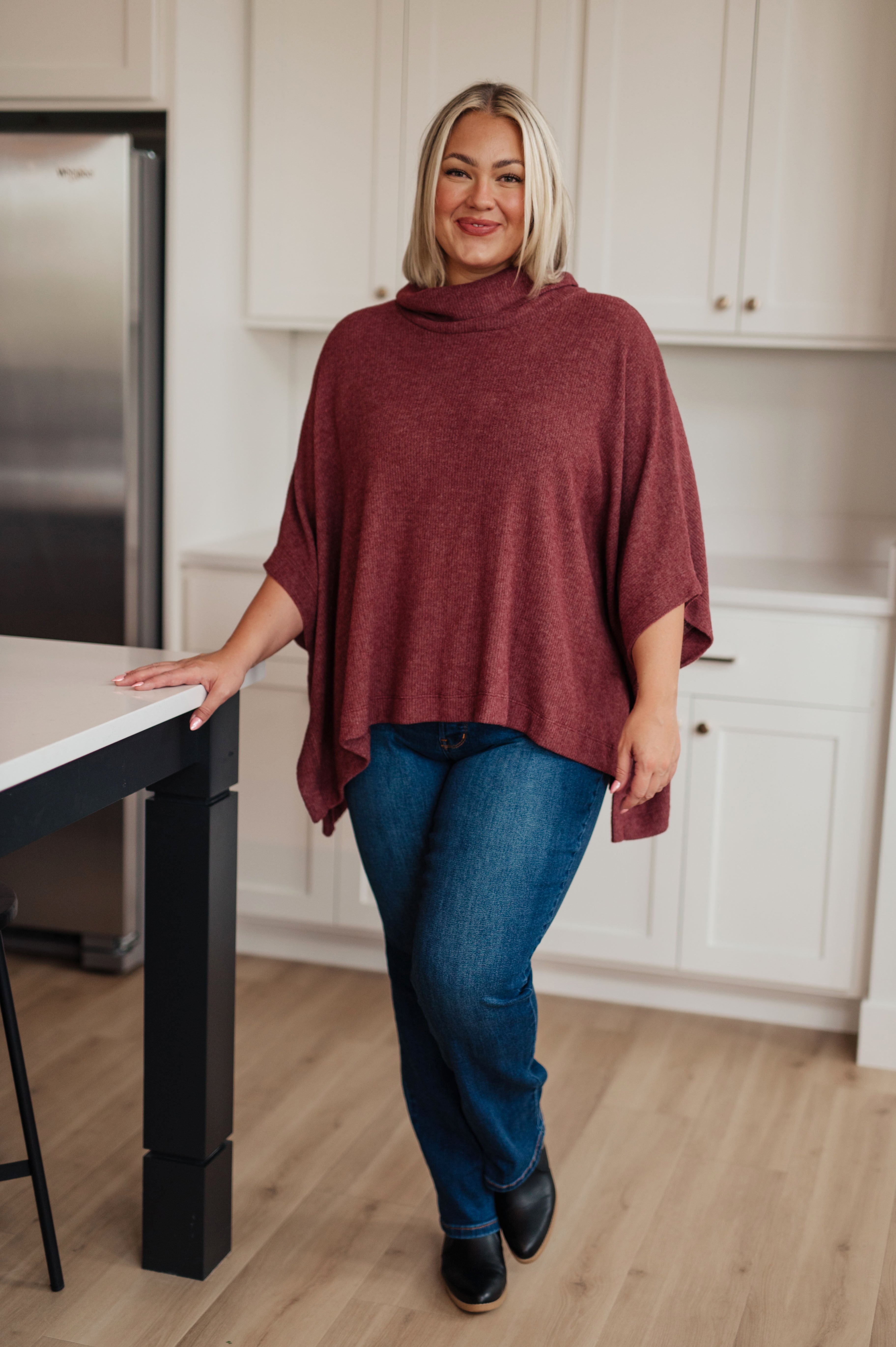 Forgive Me Cowl Neck Poncho - Charming Charlie