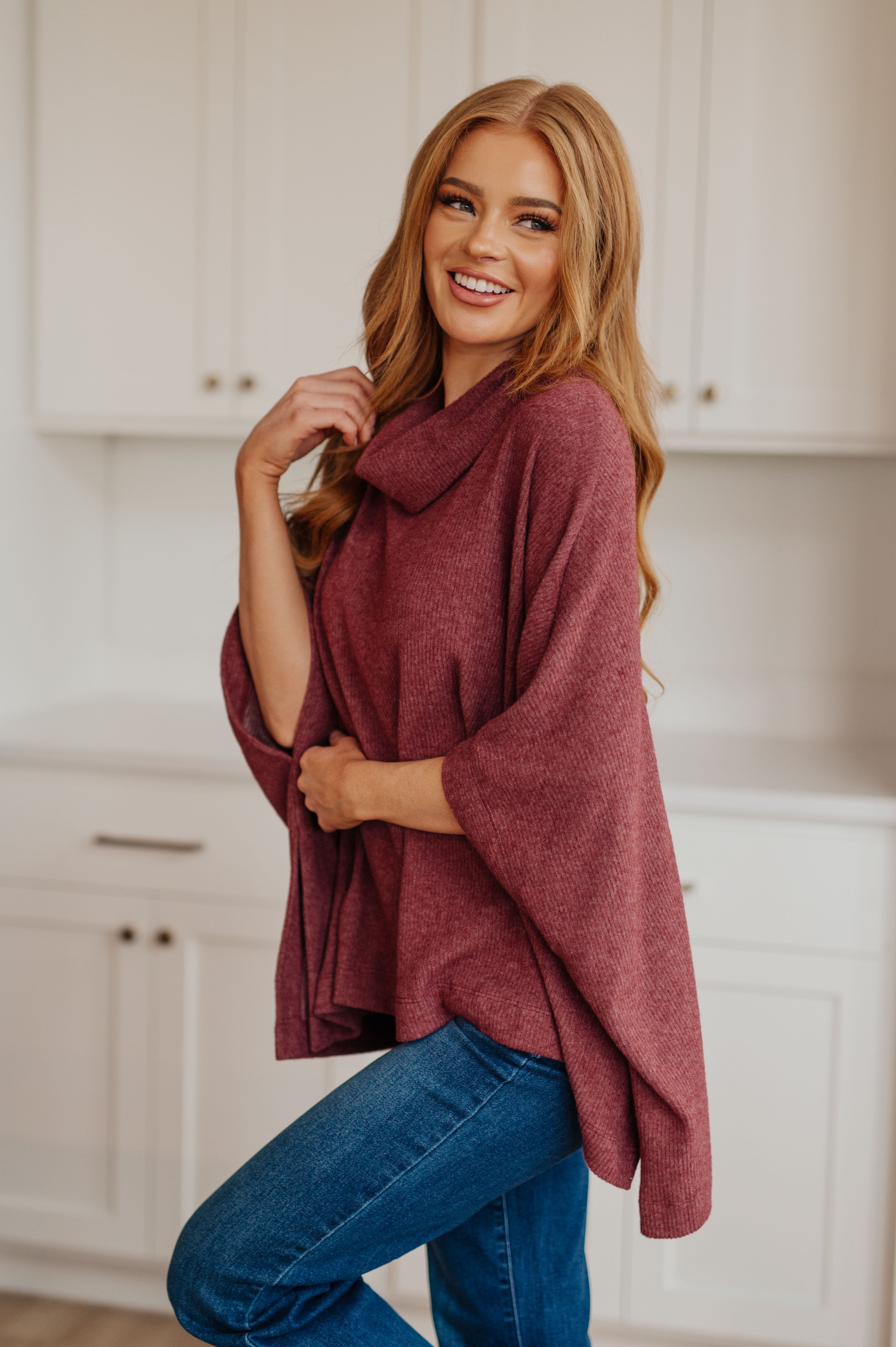 Forgive Me Cowl Neck Poncho - Charming Charlie