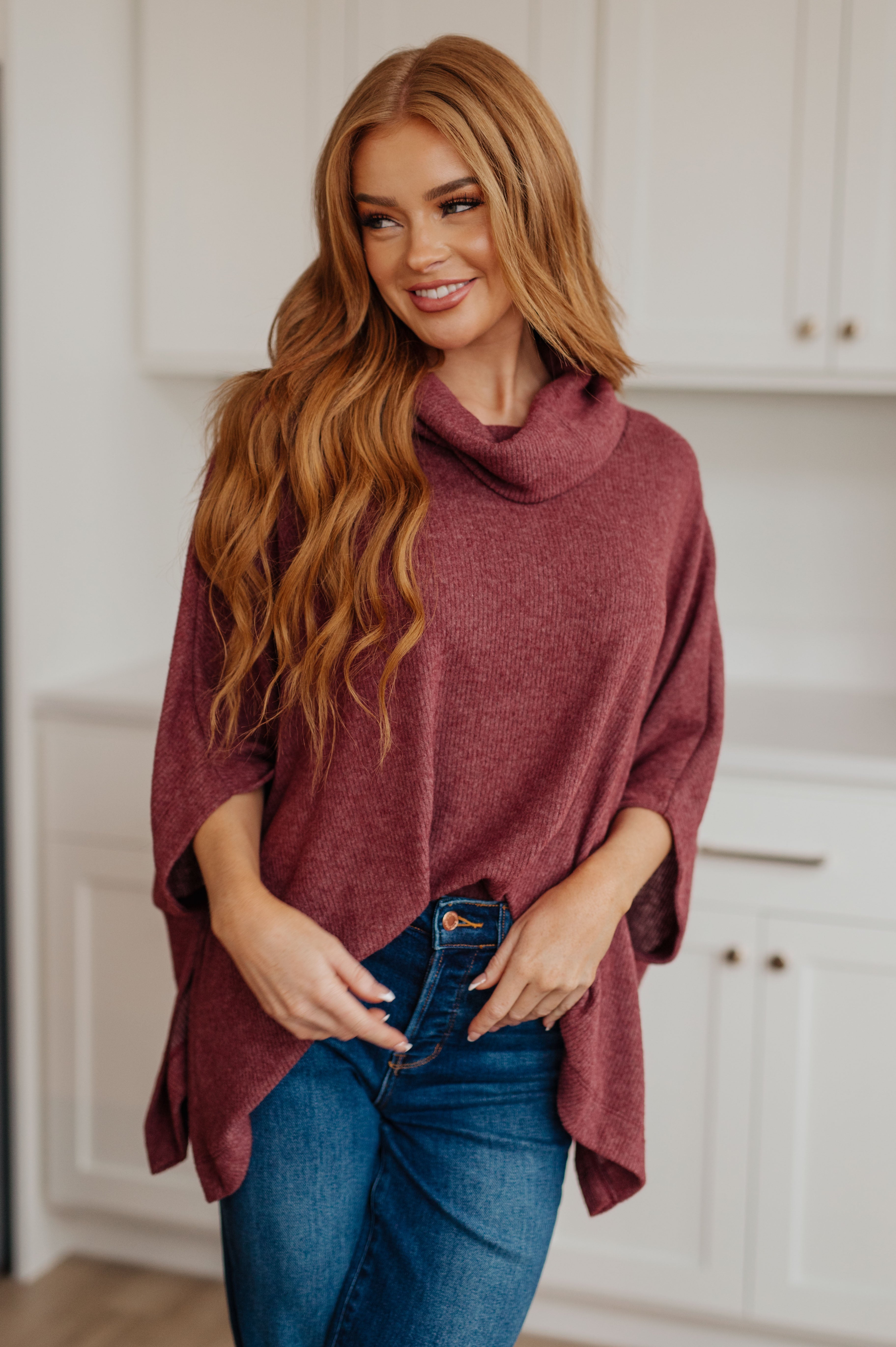 Forgive Me Cowl Neck Poncho - Charming Charlie