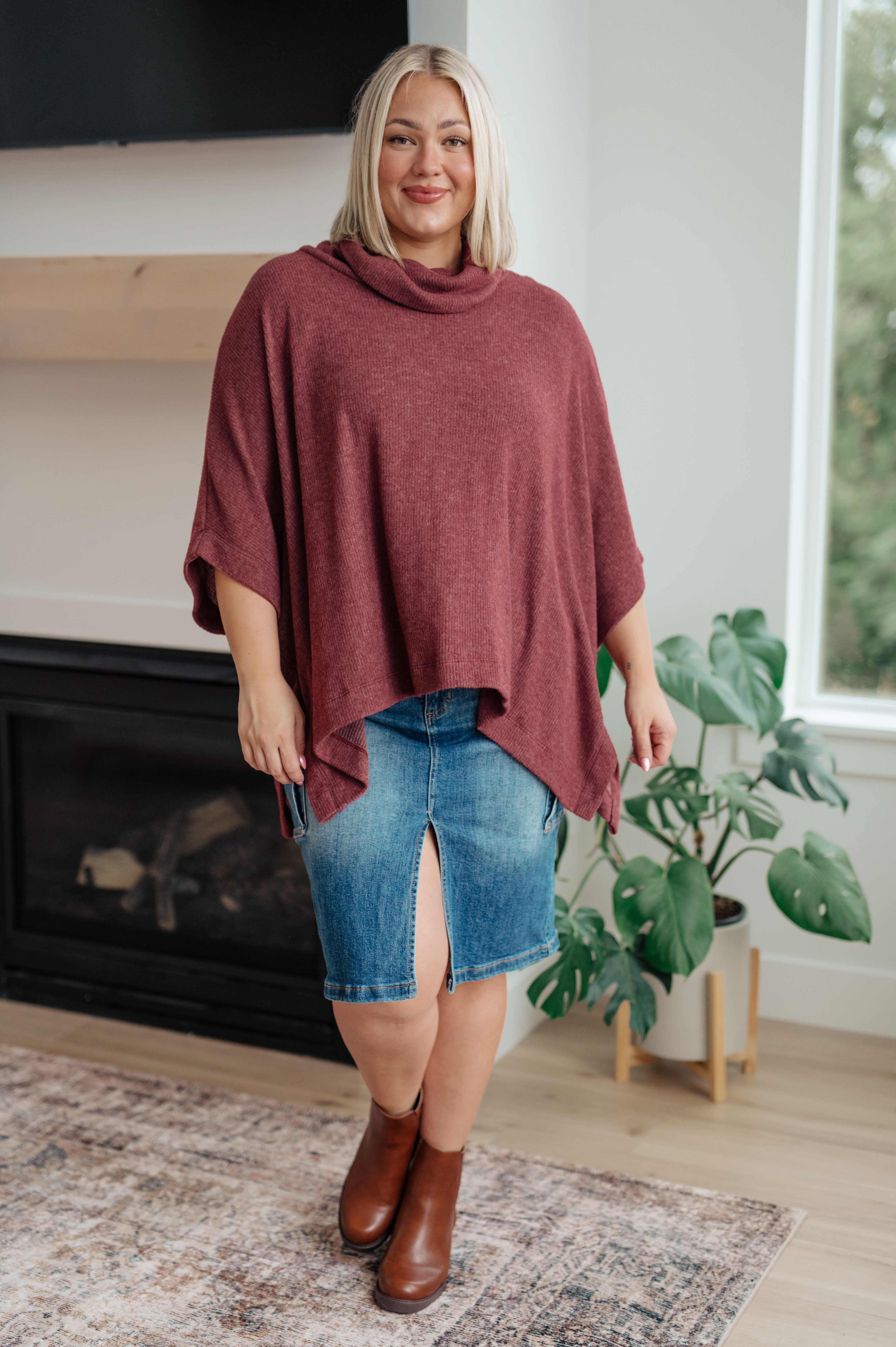 Forgive Me Cowl Neck Poncho - Charming Charlie