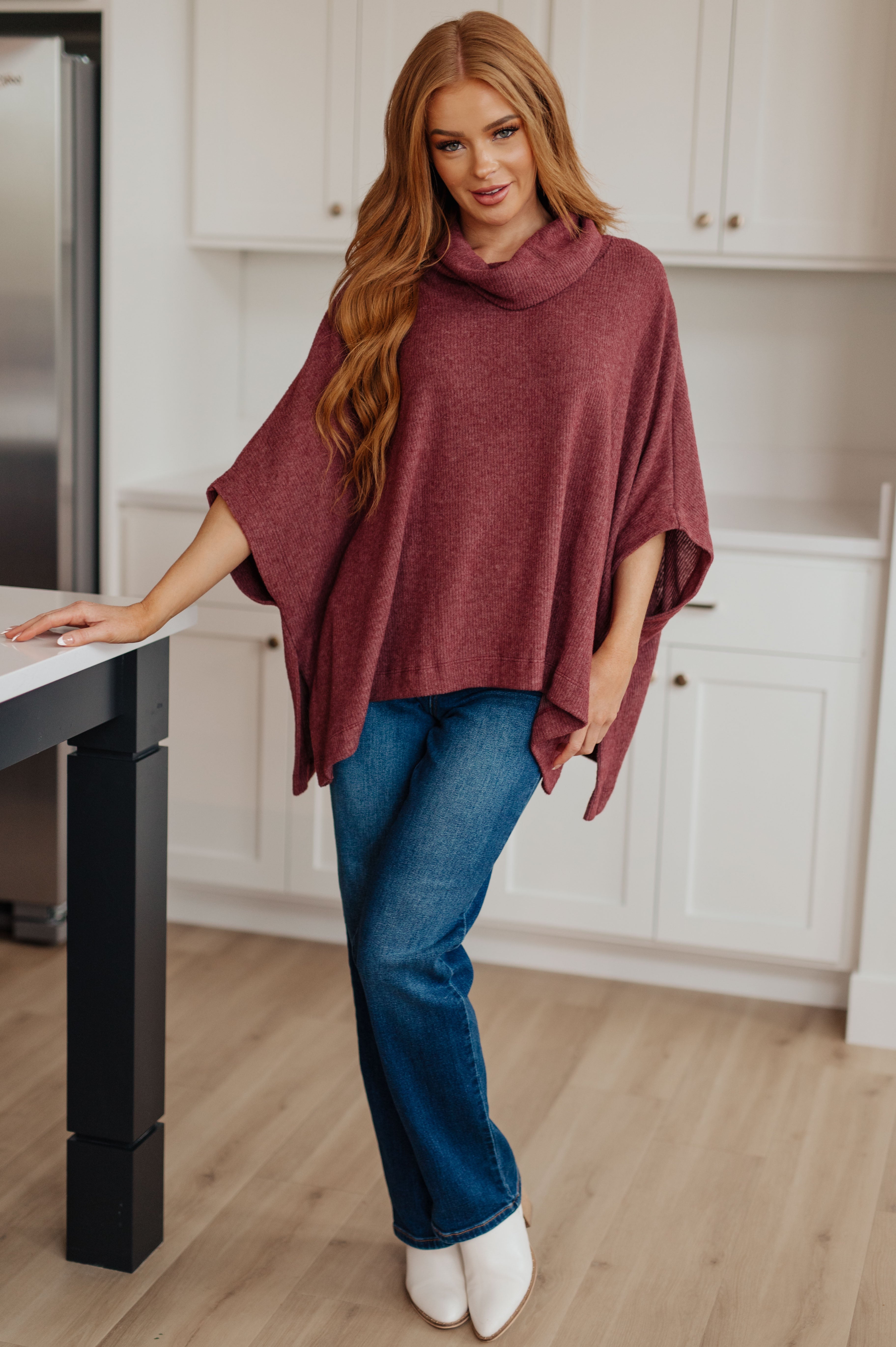 Forgive Me Cowl Neck Poncho - Charming Charlie