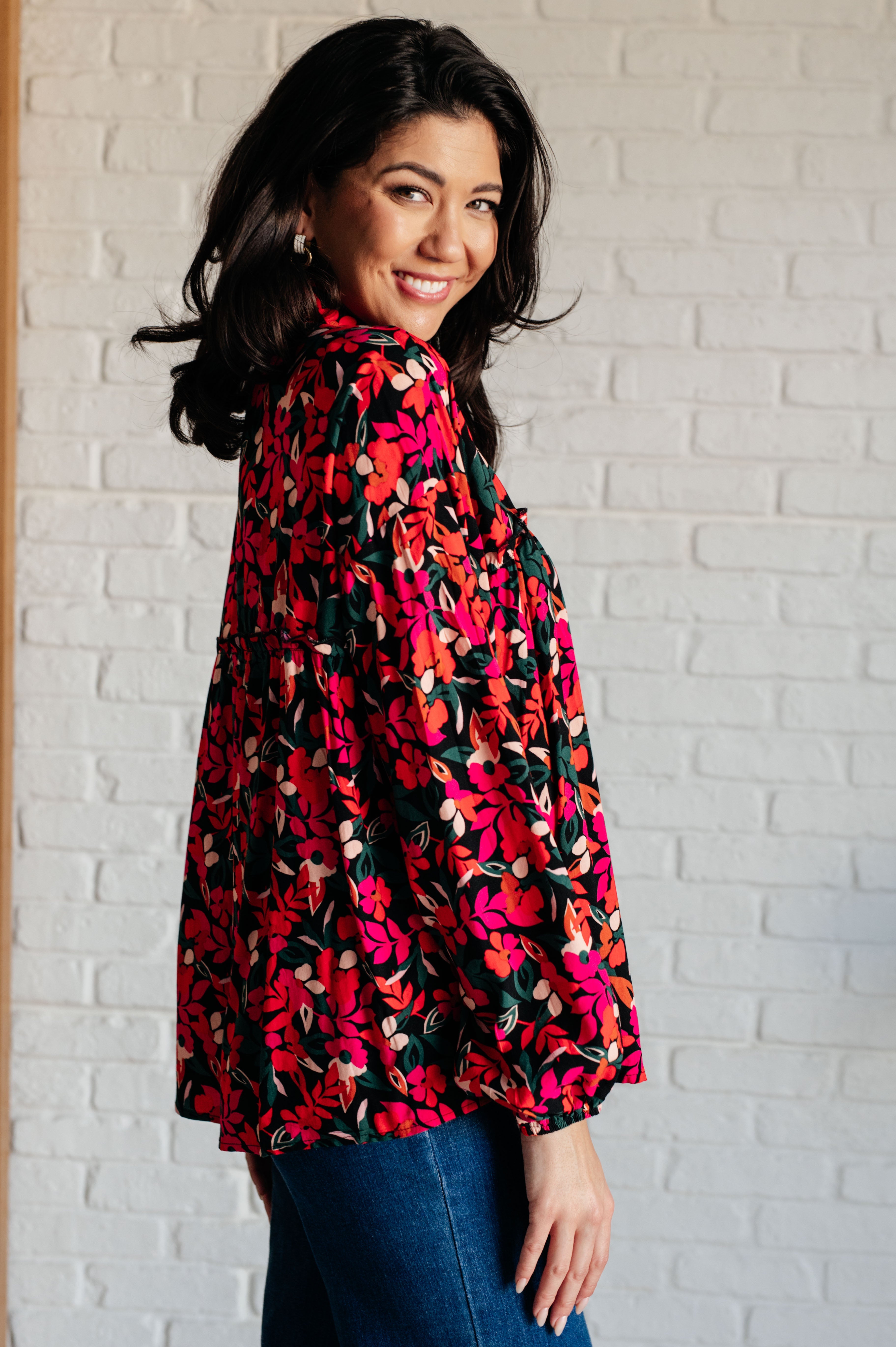 Francophile Ruffle Detail Button Up - Charming Charlie