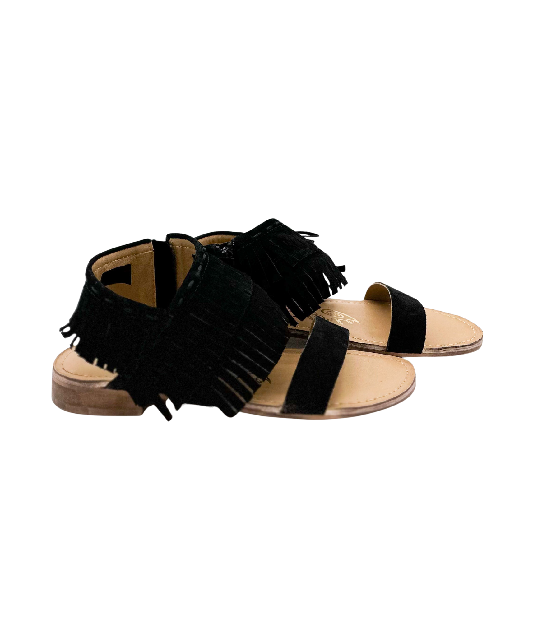 Fringe Star Sandal in Black - Charming Charlie