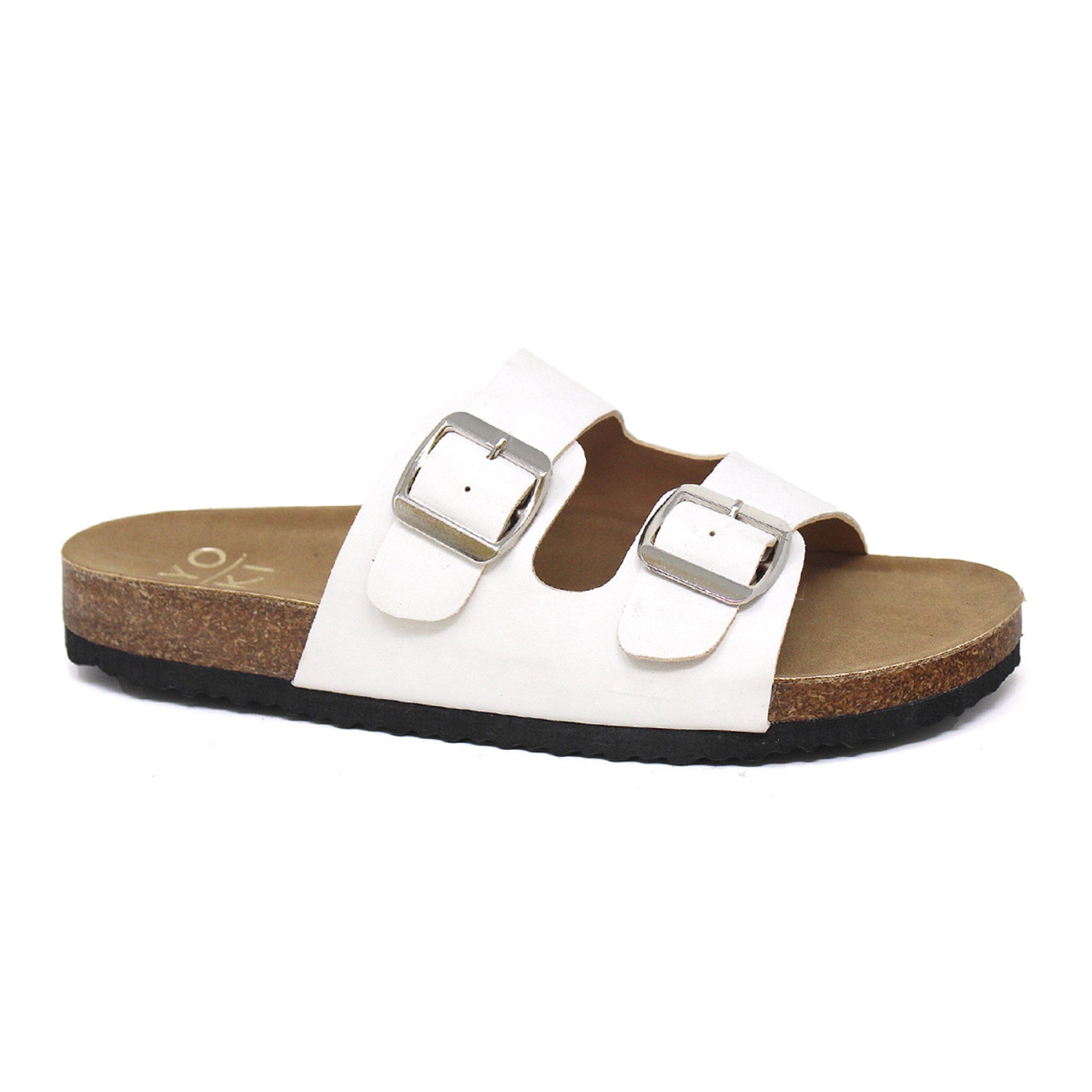 GIAN-91 Women's PU Sandal With Two Piece Upper and Buckle - Yoki