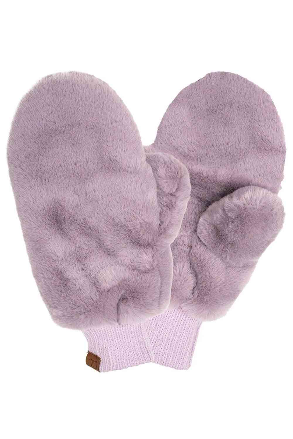 Violet CC Faux Fur Mittens With Shepherd Lining, are a smart, eye-catching, and attractive addition to your outfit. These trendy gloves keep you absolutely warm and toasty in the winter and cold weather outside. Accessorize the fun way with these gloves. It's the autumnal touch you need to finish your outfit in style. A pair of these gloves will be a nice gift for your family, friends, anyone you love, and even yourself.