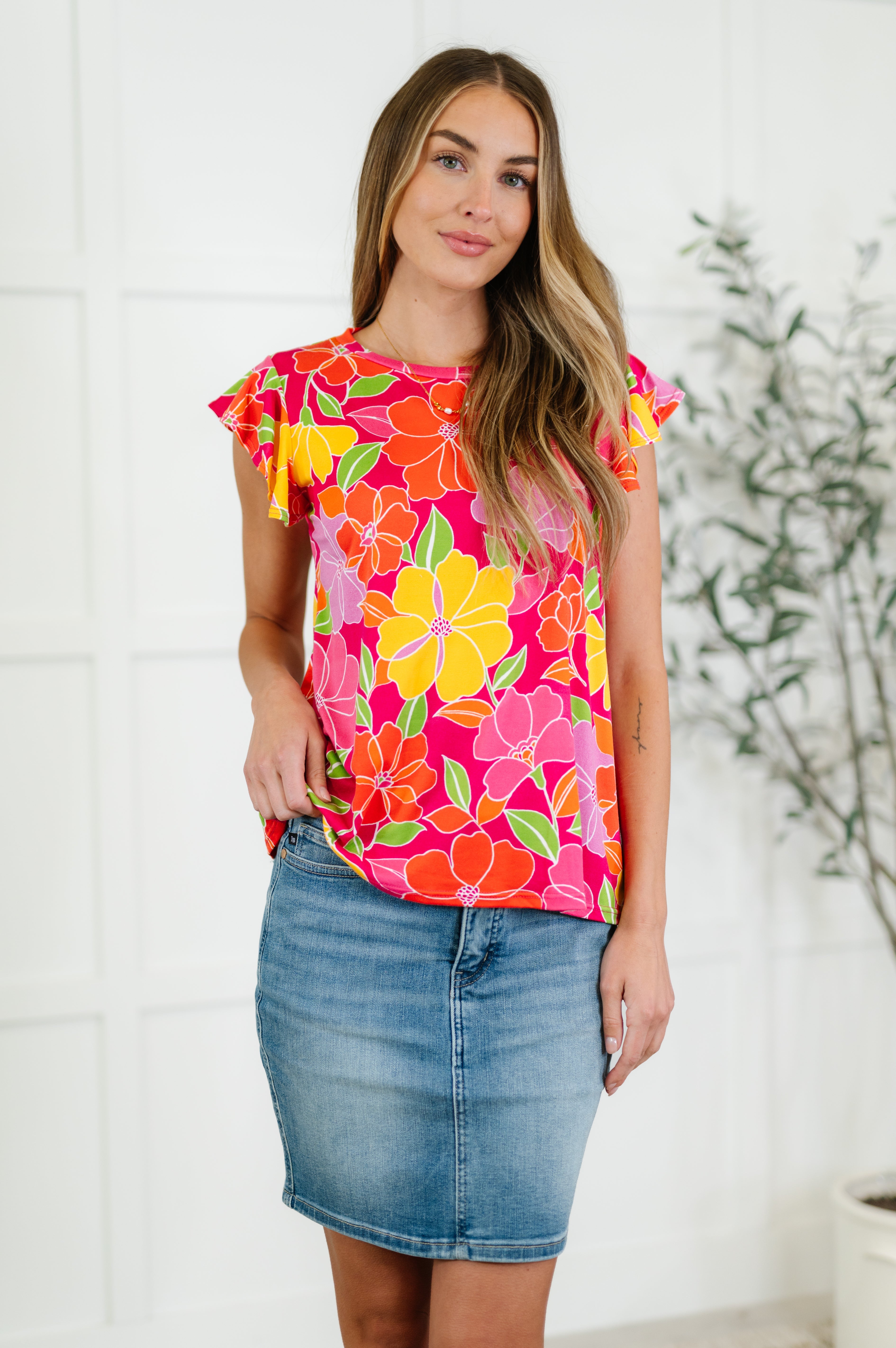 Garden Giggles Flutter Sleeve Top - Charming Charlie