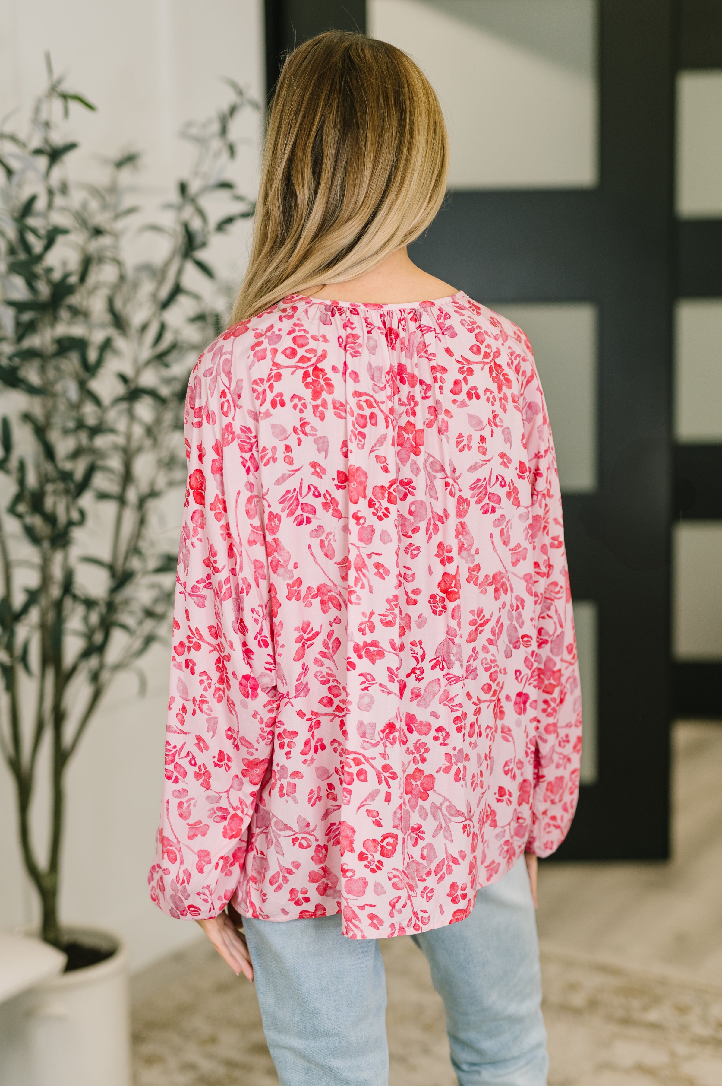 Garden Kiss V-Neck Puff Sleeve Blouse - Charming Charlie
