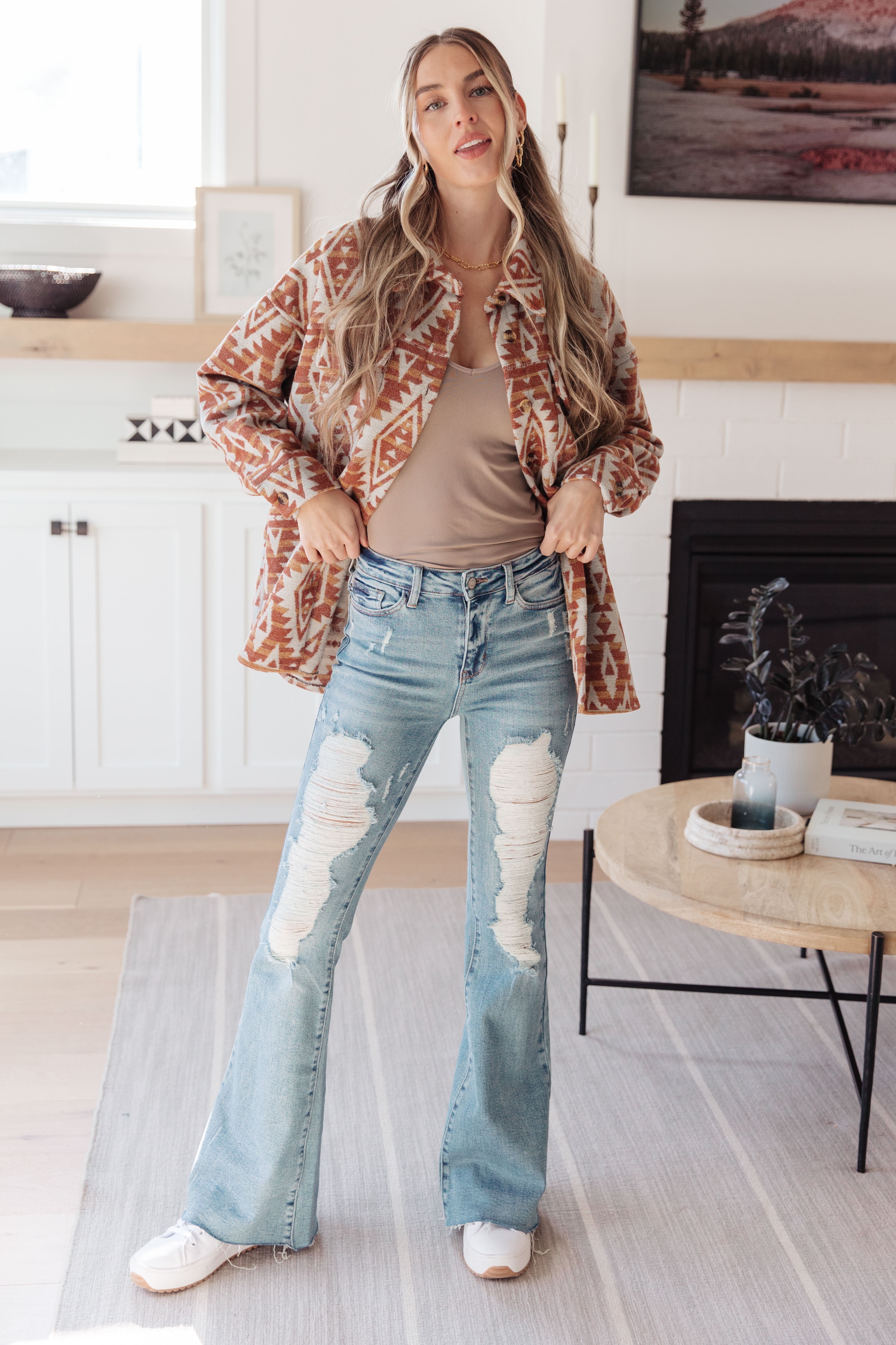 Gather Round Aztec Shacket - Charming Charlie