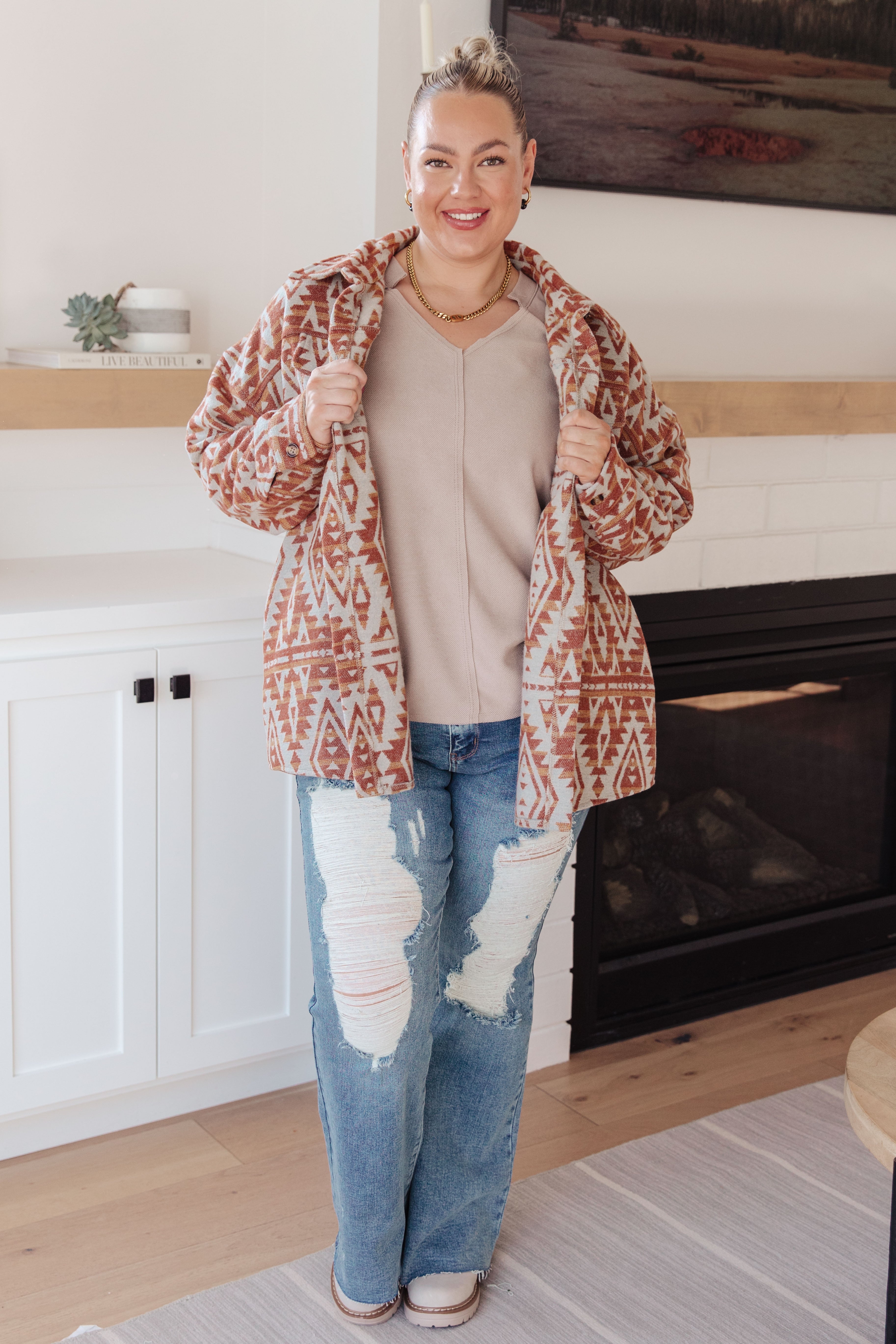 Less Conversation V-Neck Top - Charming Charlie