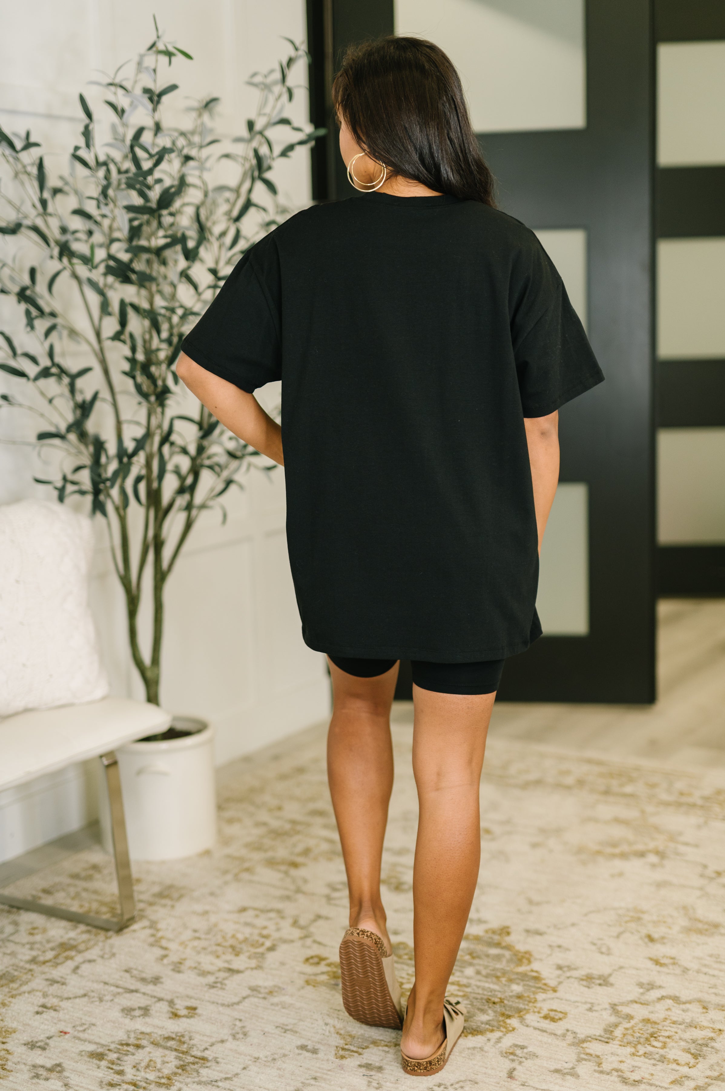 Going Far Top and Biker Short Set in Black - Charming Charlie